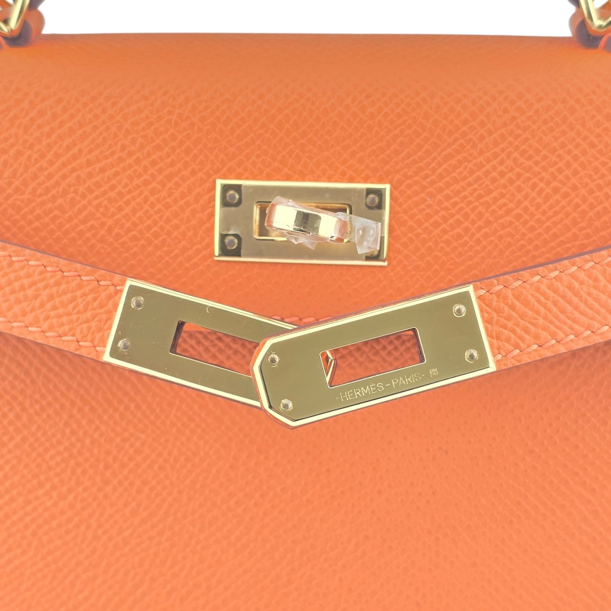 Hermes Mini Kelly II Epsom Orange Gold Hardware Bag