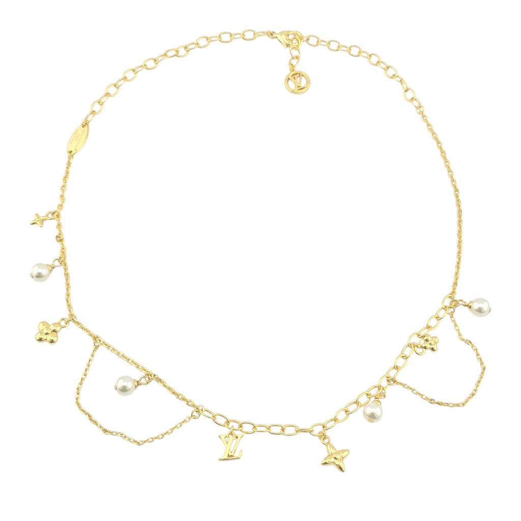 Louis Vuitton LV Blooming Pearls Gold  Necklace