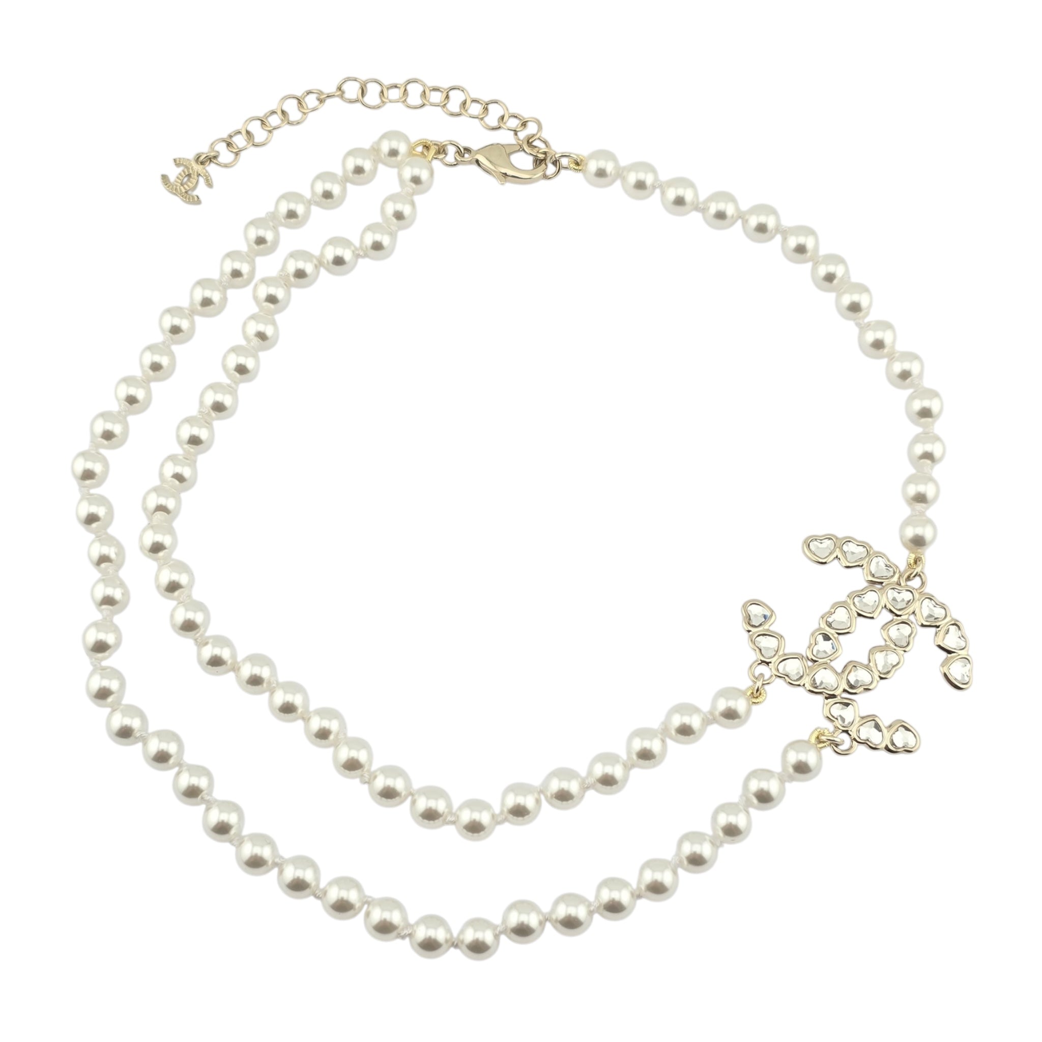 Chanel CC Double Row Faux Pearl Necklace 2025