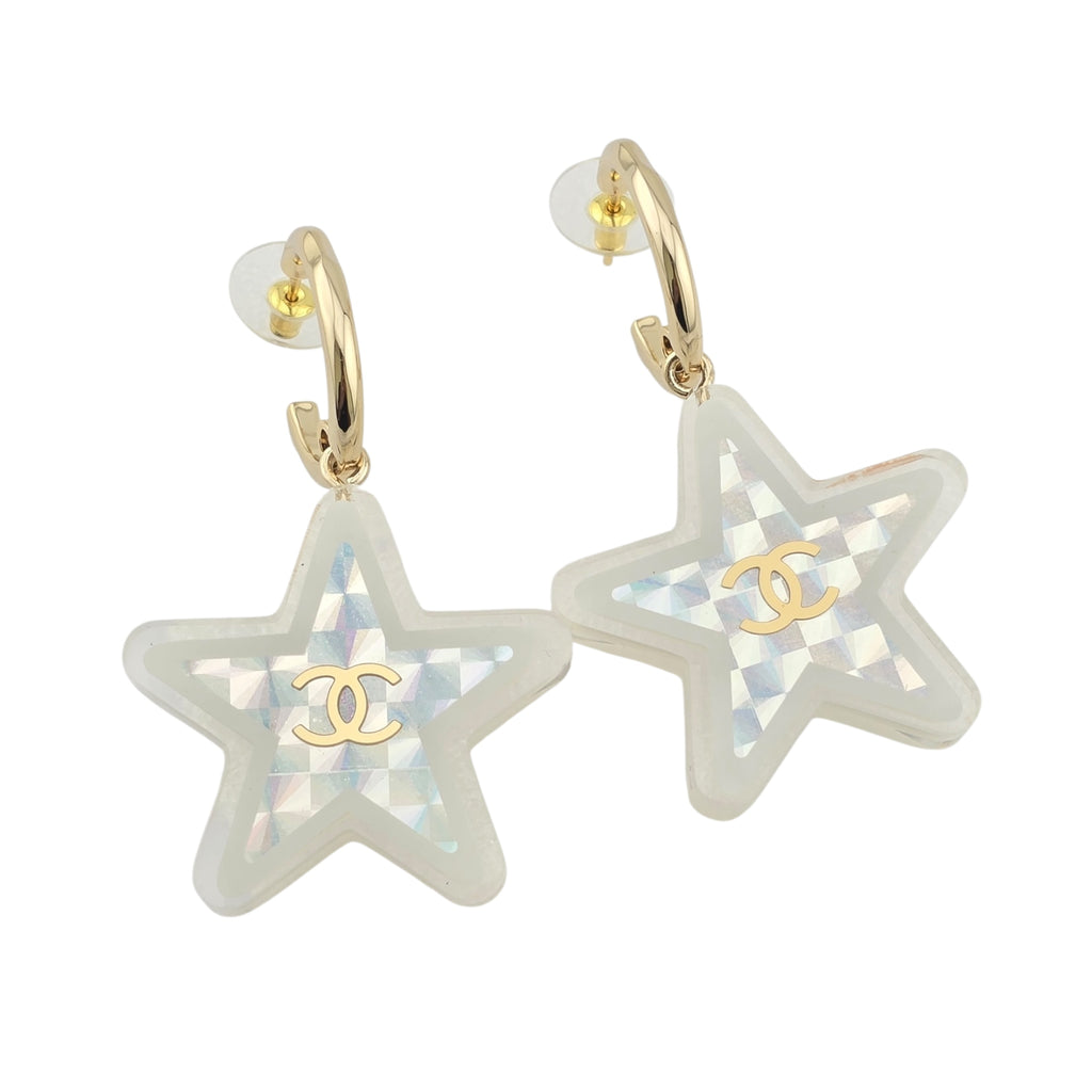 Chanel CC Resin Star Earrings 2024