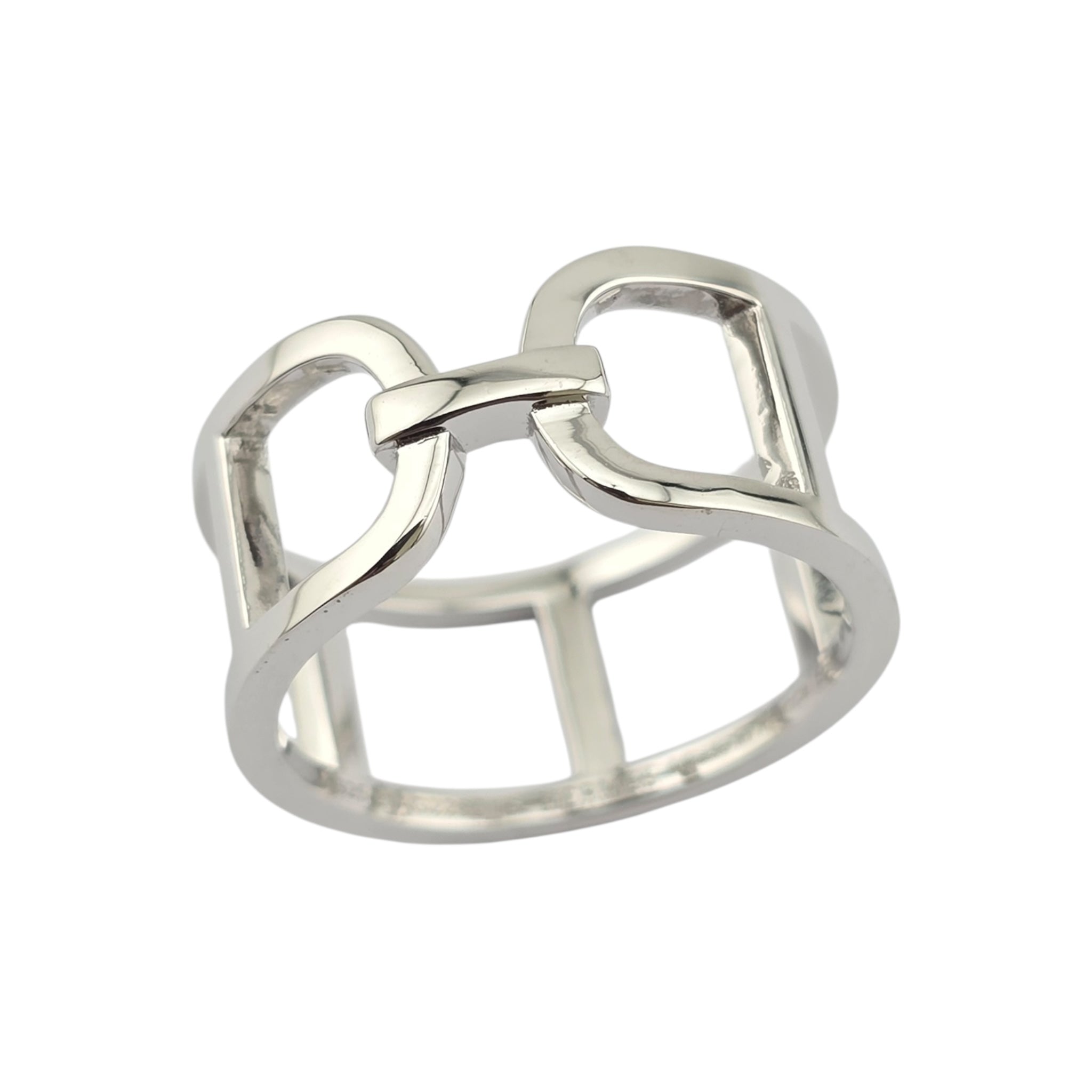 Hermes Ever Chaine d'ancre Silver Ring