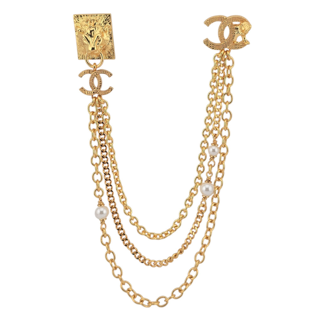 Chanel Gold Lion Chain Brooch 2022 CHANEL