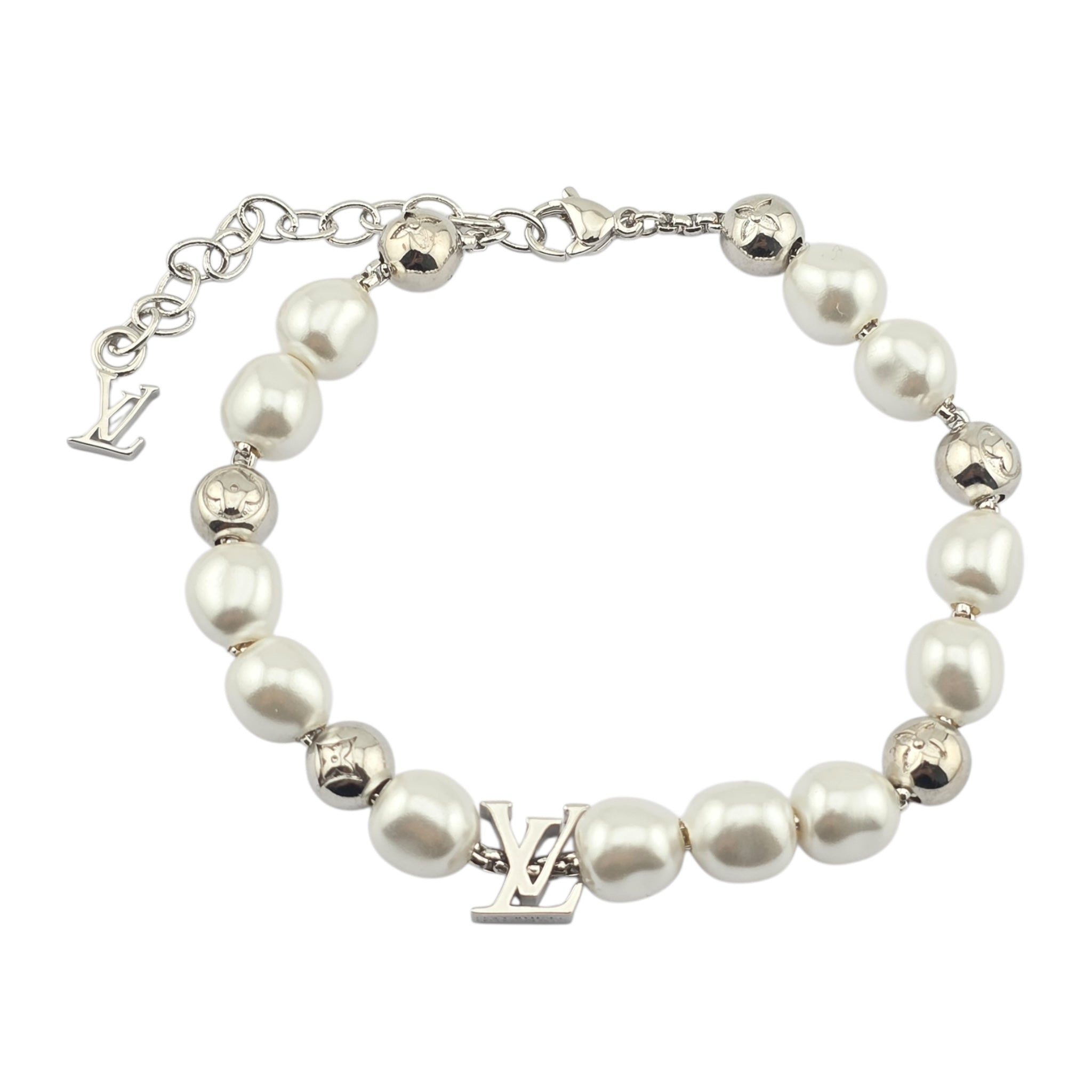 Louis Vuitton LV Silver Faux Pearl Bracelet LOUIS VUITTON