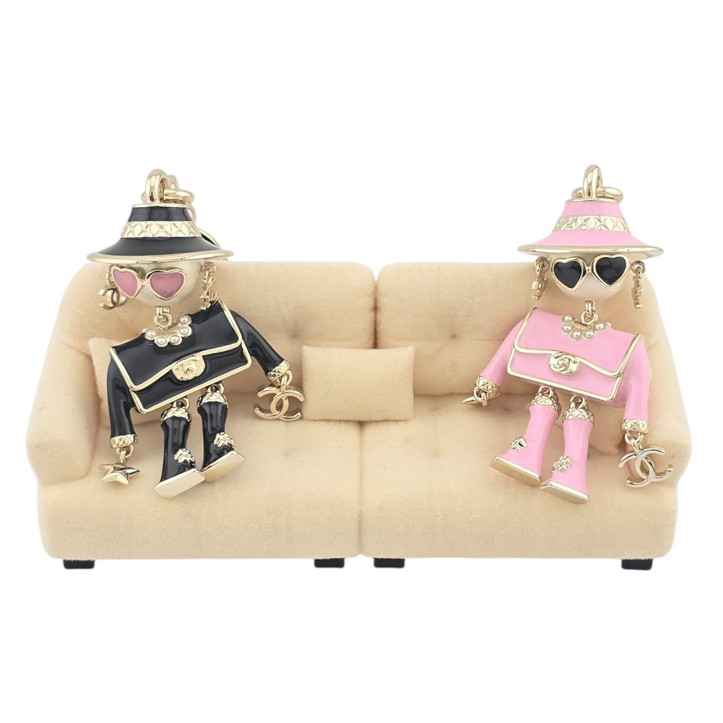 Chanel CC Robot Gabrielle Doll Pink Key Ring Bag Charm 25B CHANEL