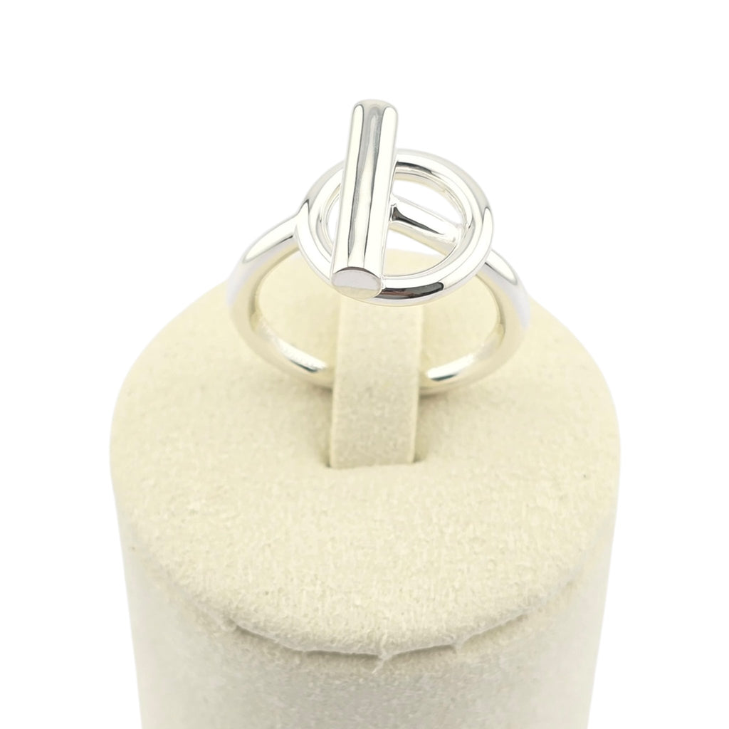 Hermes Echappee Silver Ring, medium model HERMES
