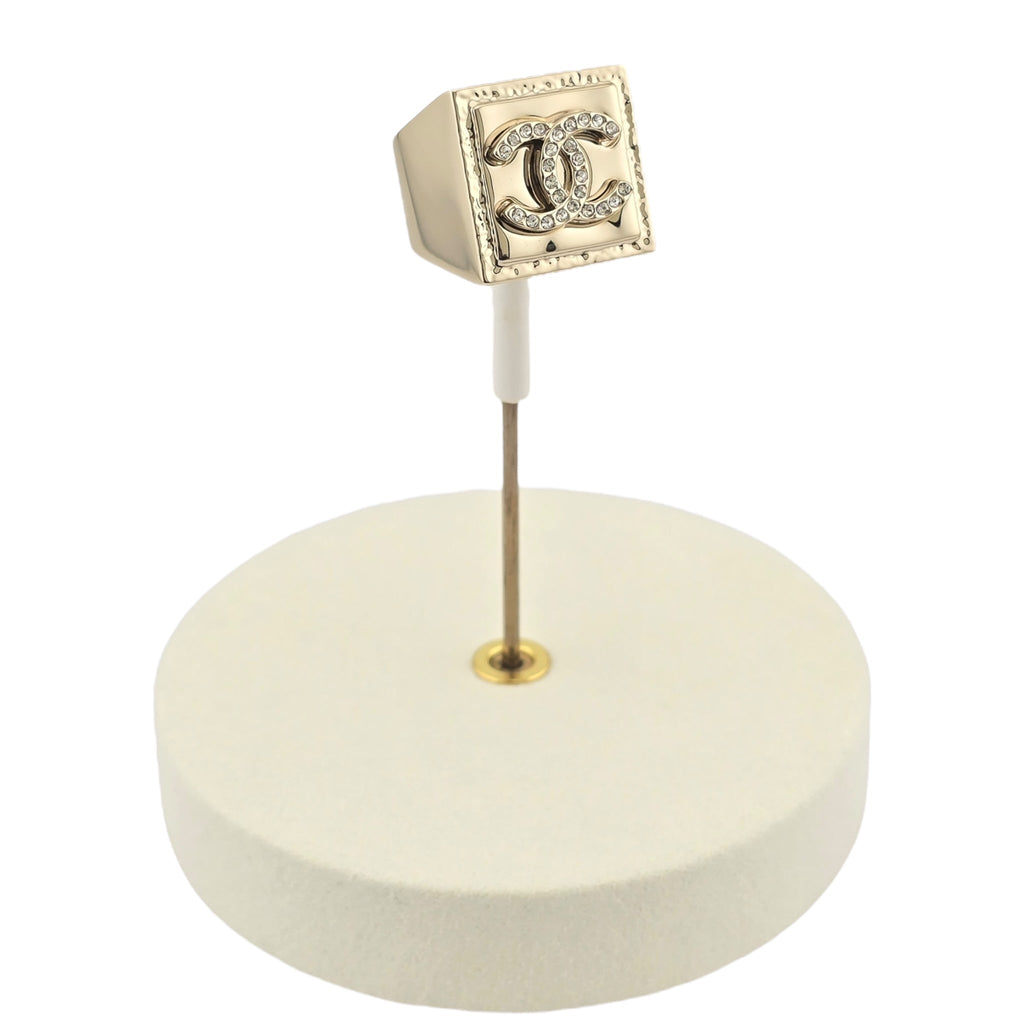 Chanel CC Gold Square Ring 2023 CHANEL