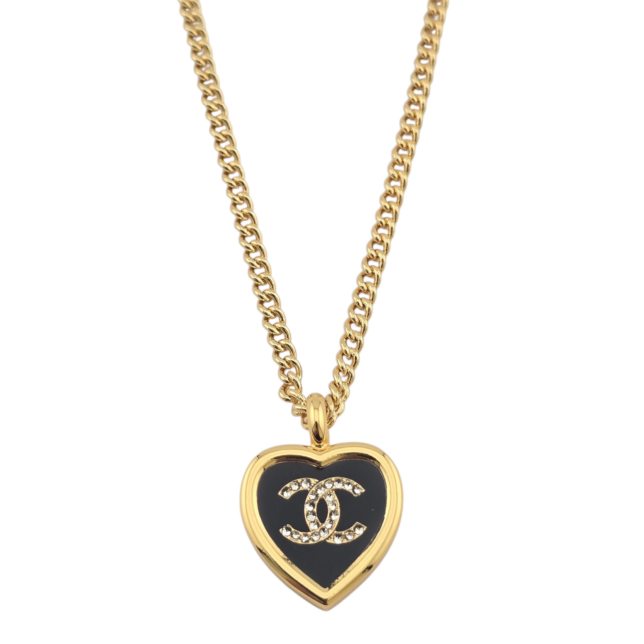 Chanel CC Gold Black Heart Pendant Necklace 2025 CHANEL