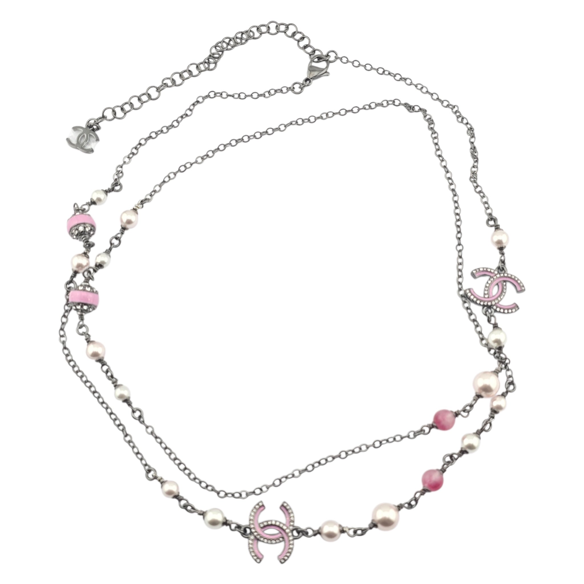 Chanel CC Ruthenium Pink Long Necklace 2025 CHANEL