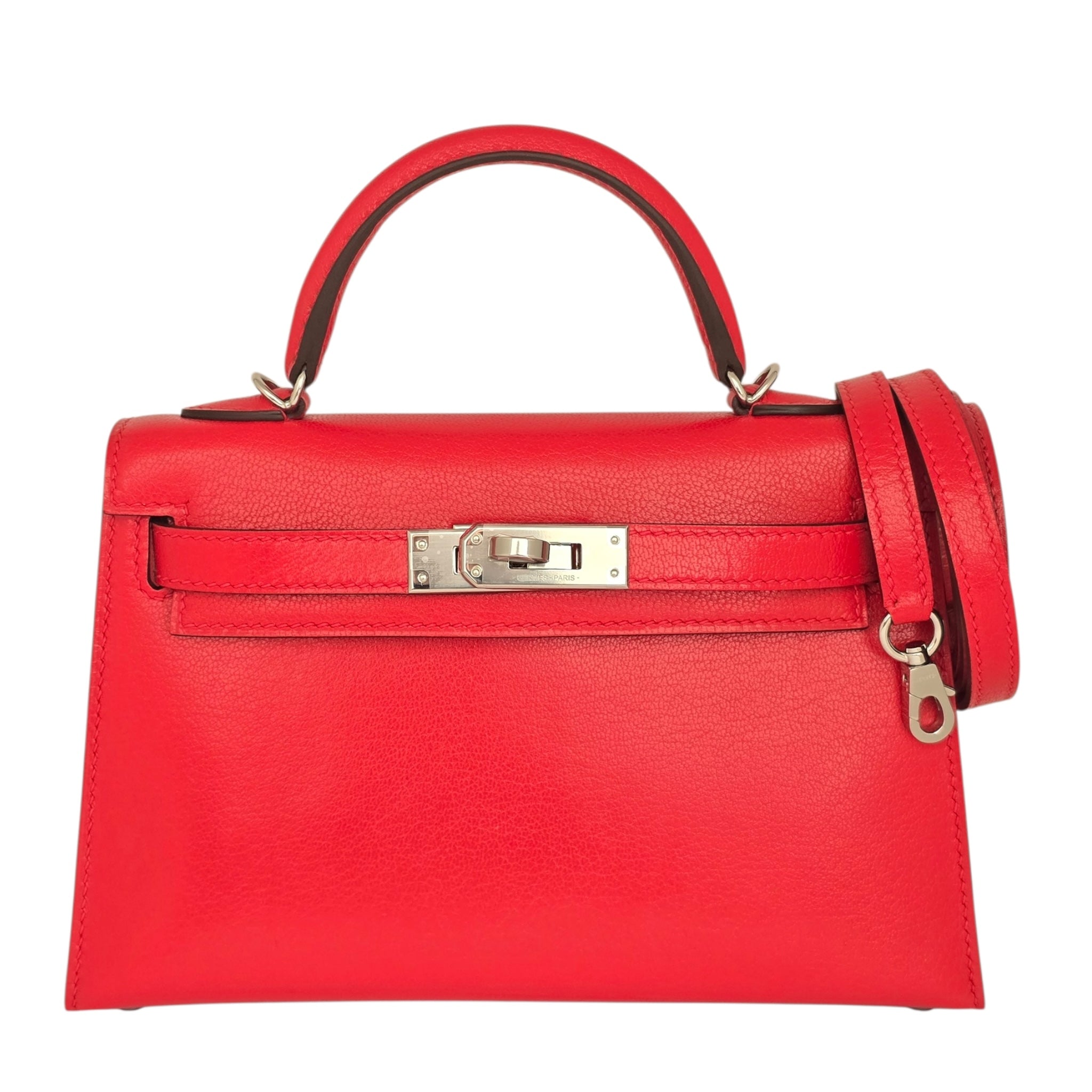 Hermes Mini Kelly II Rouge De Coeur Chèvre Chamkila Palladium Hardware HERMES