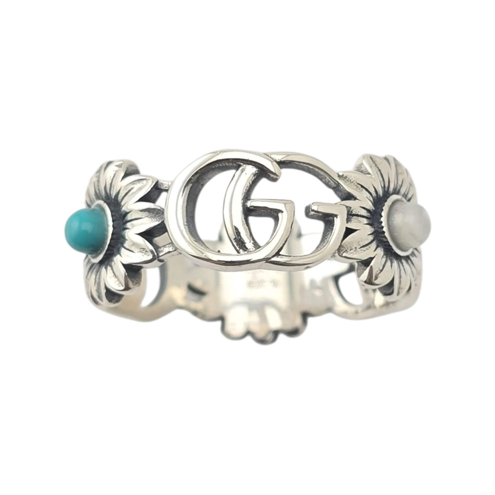 GUCCI GG Marmont Mother of Pearl Silver Ring GUCCI