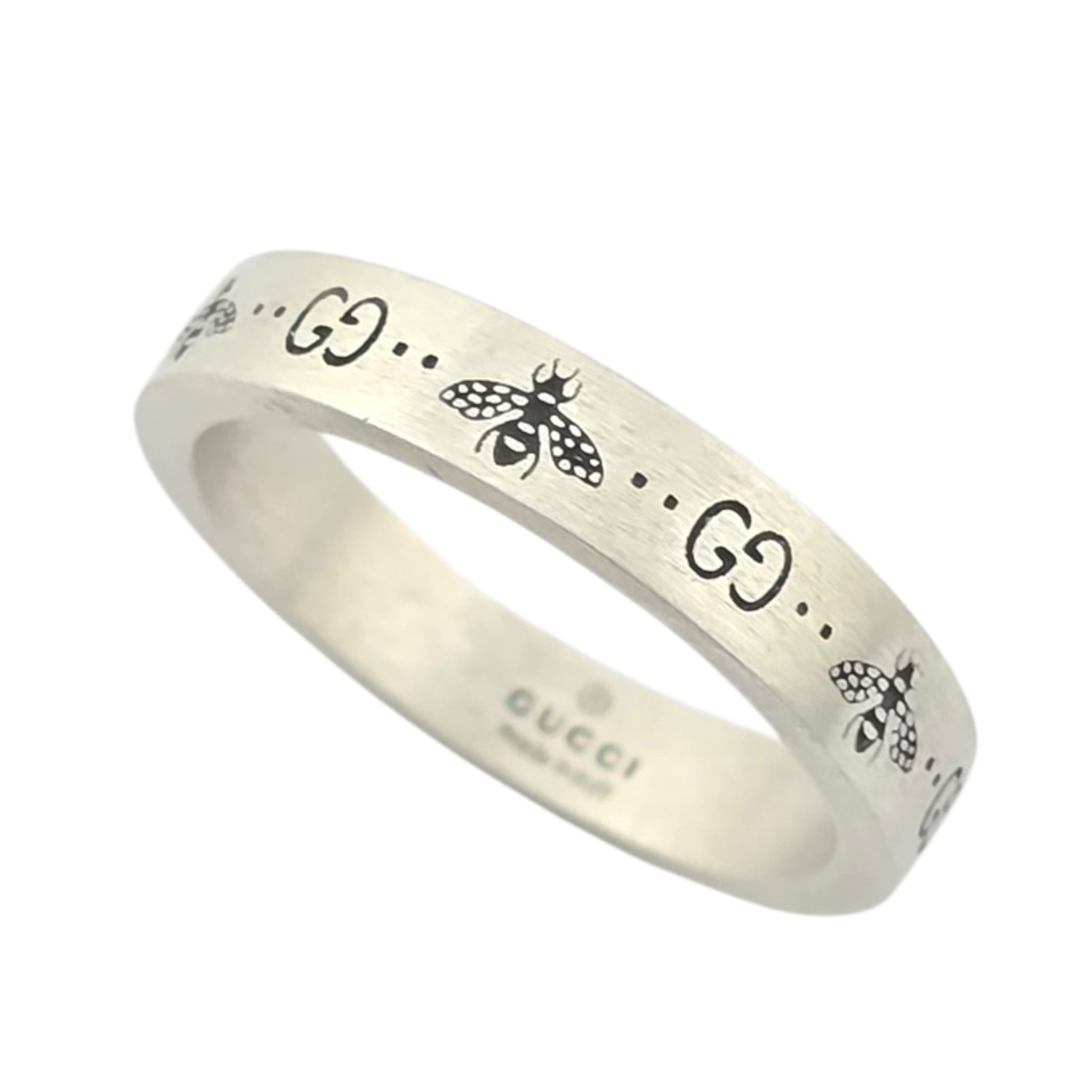 GUCCI GG Bee Motif Sterling Silver Ring GUCCI