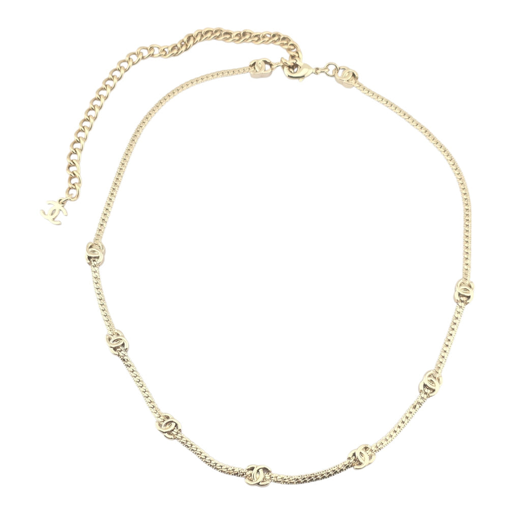 Chanel CC Thin Necklace Gold 2024 CHANEL