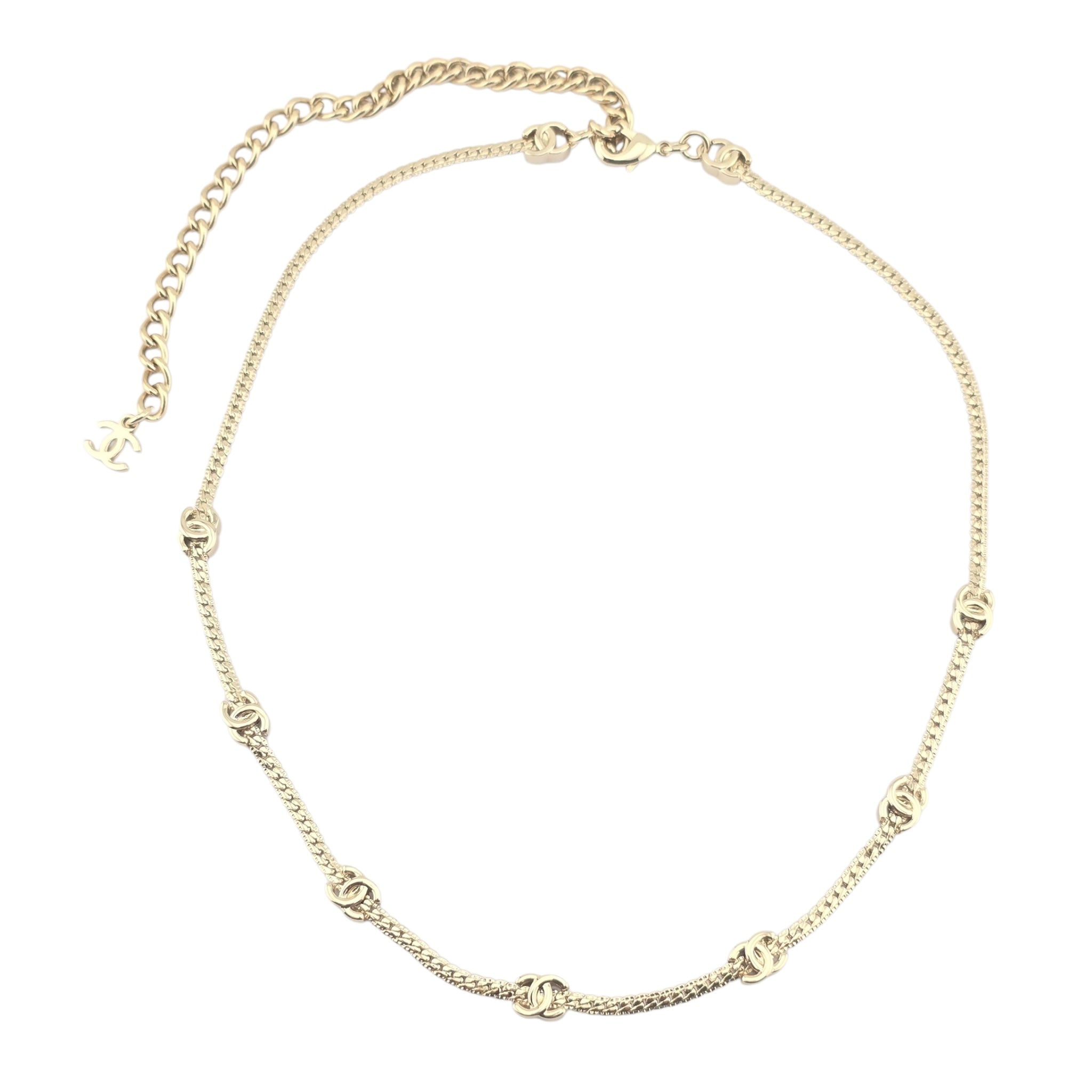 Chanel CC Thin Necklace Gold 2024 CHANEL
