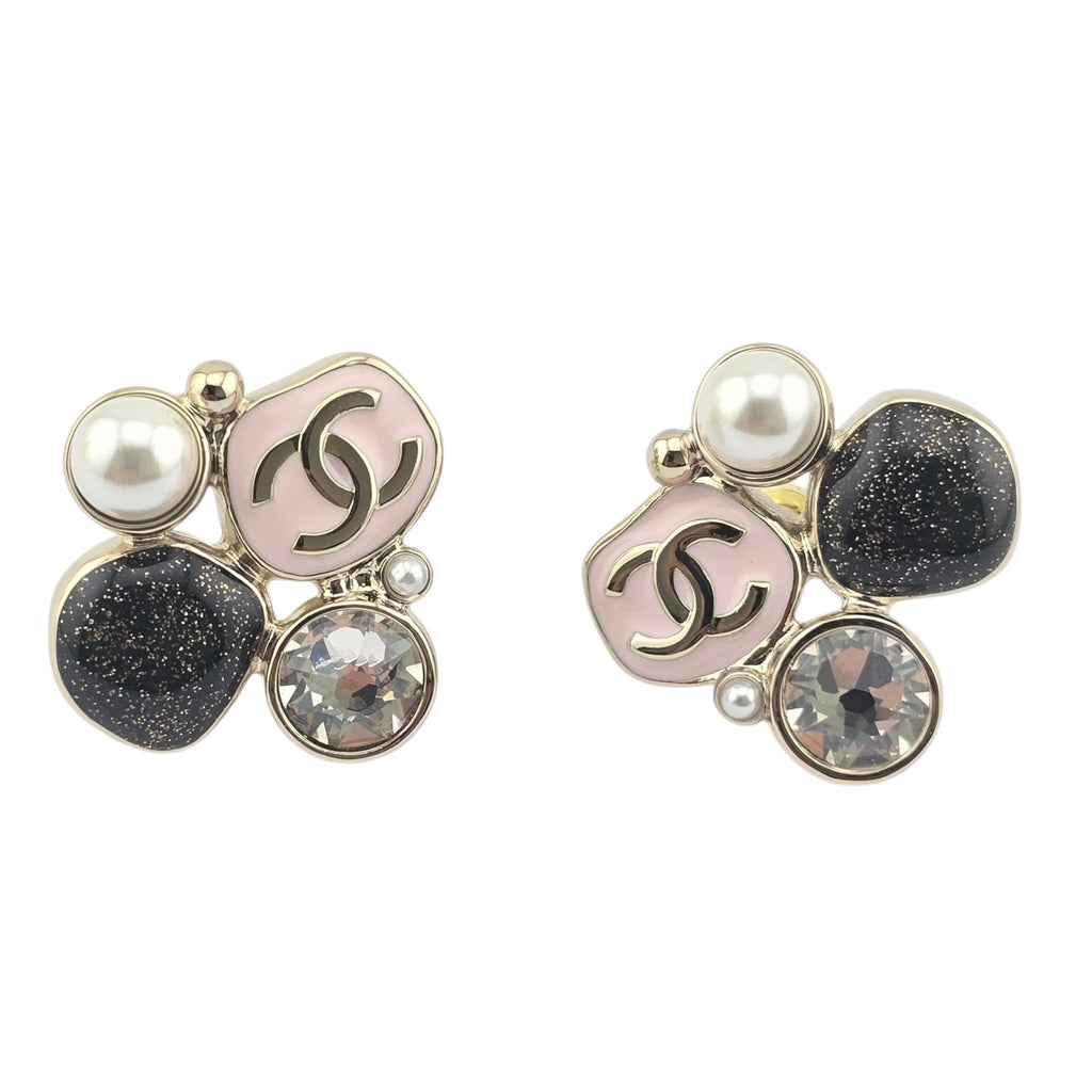 Chanel CC Enamel Pearl Earrings 2025 CHANEL