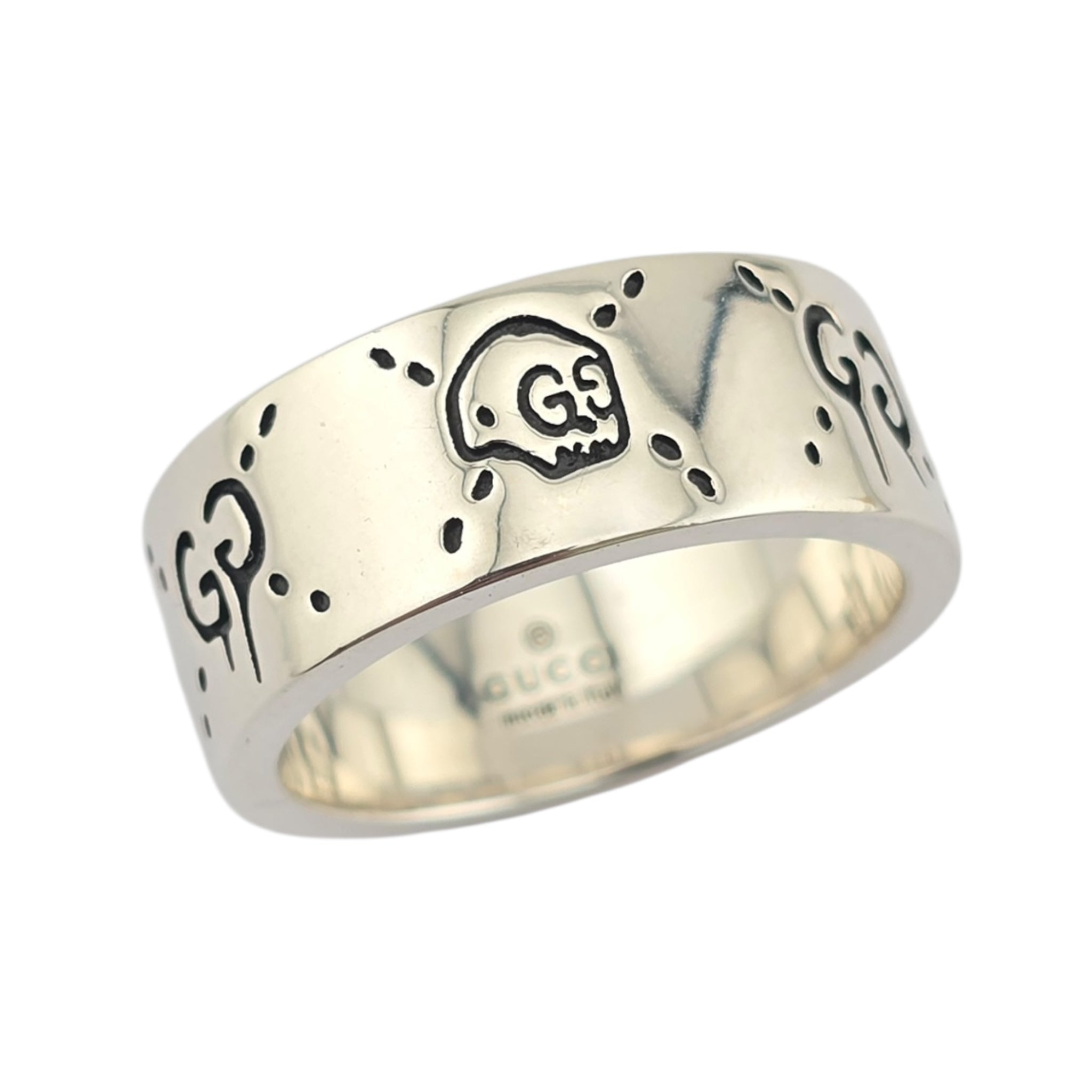 GUCCI Ghost Skull Silver GG Ring GUCCI