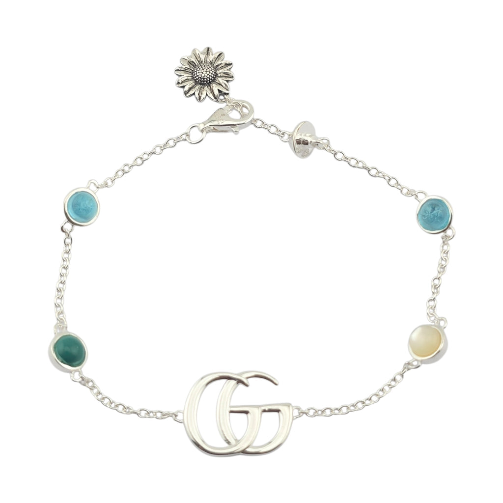 GUCCI GG Marmont Sterling Silver Mother of Pearl Bracelet GUCCI
