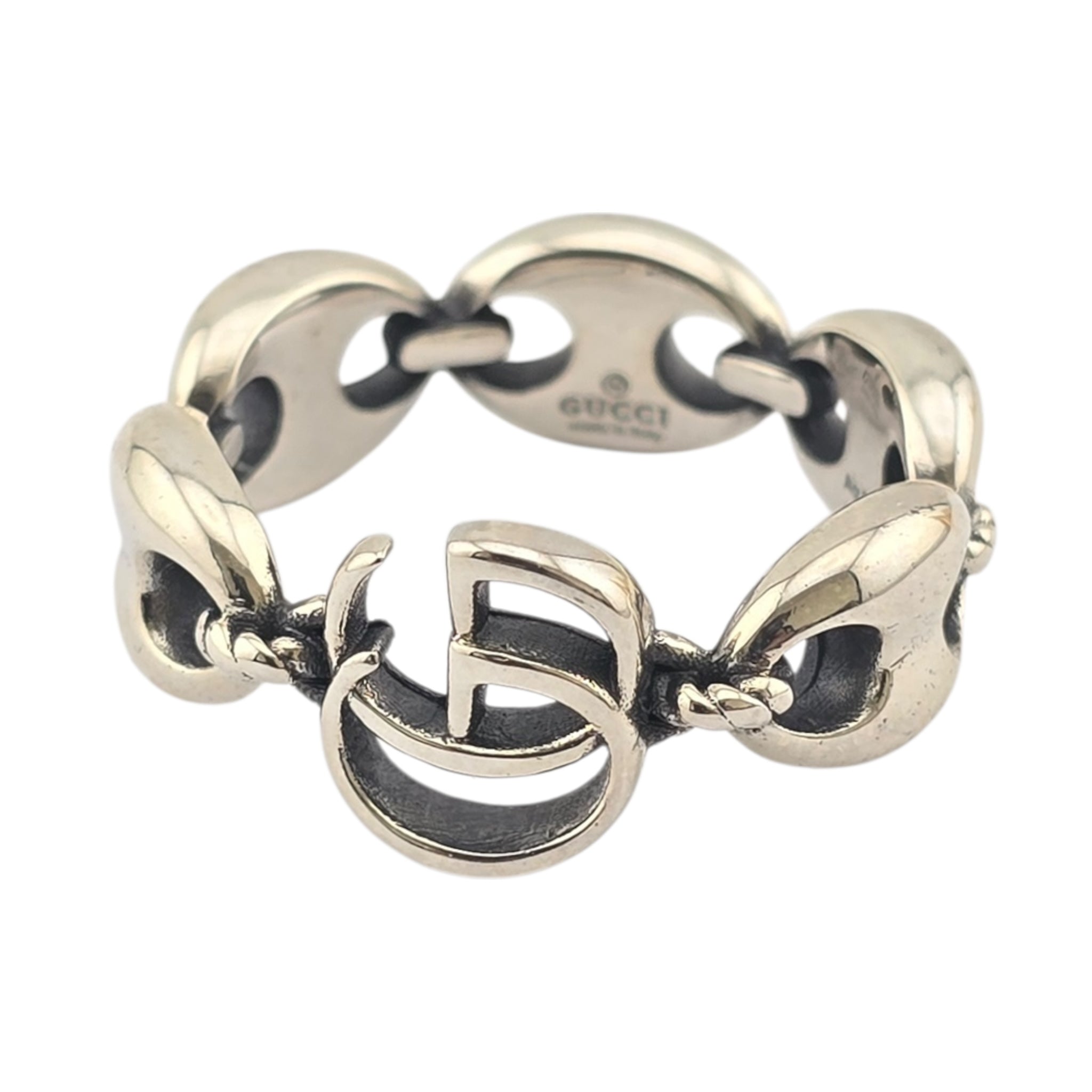 GUCCI GG Anchor Sterling Silver Ring GUCCI