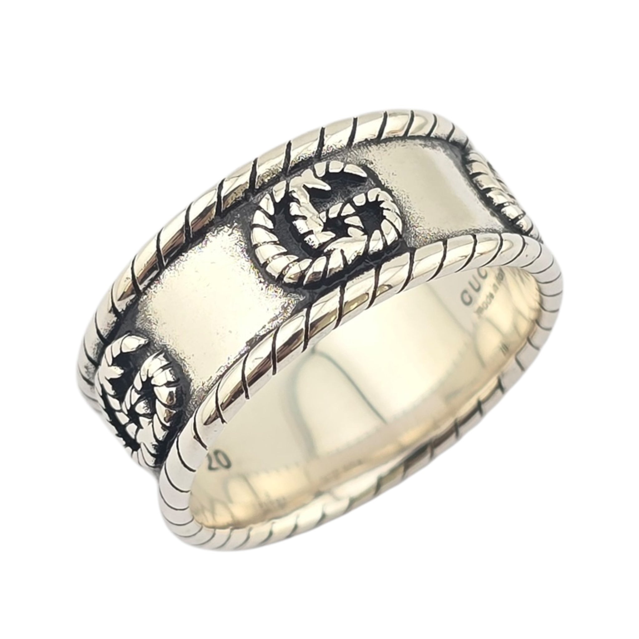 GUCCI GG Marmont Double G Sterling Silver Ring GUCCI