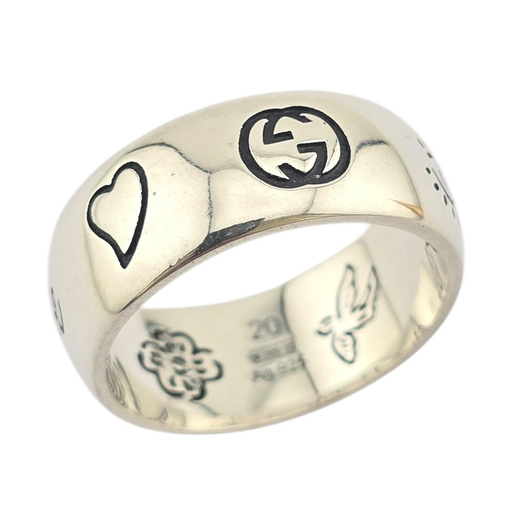 GUCCI Blind for Love Sterling Silver Ring GUCCI