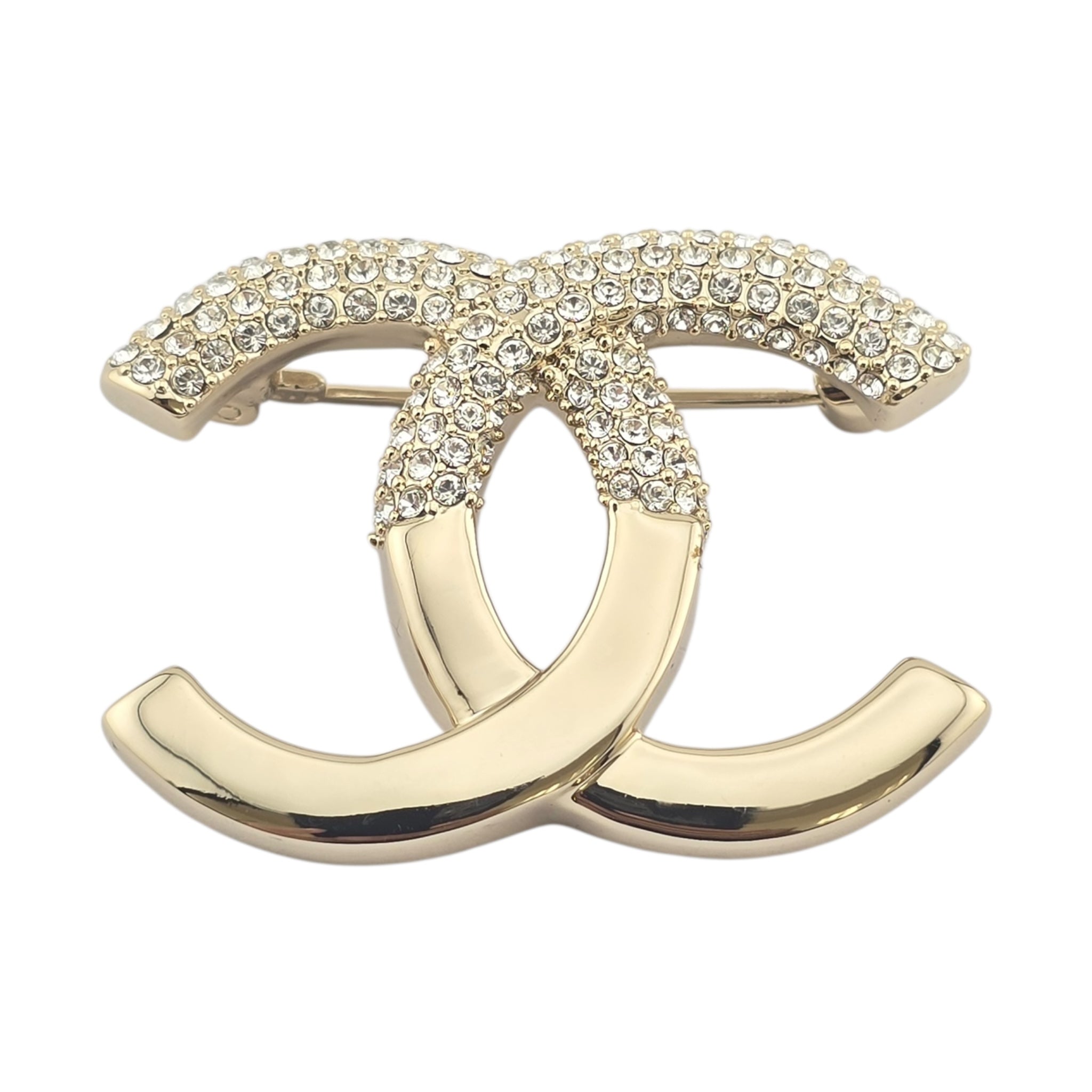 Chanel CC Gold Crystal Brooch 2022 CHANEL