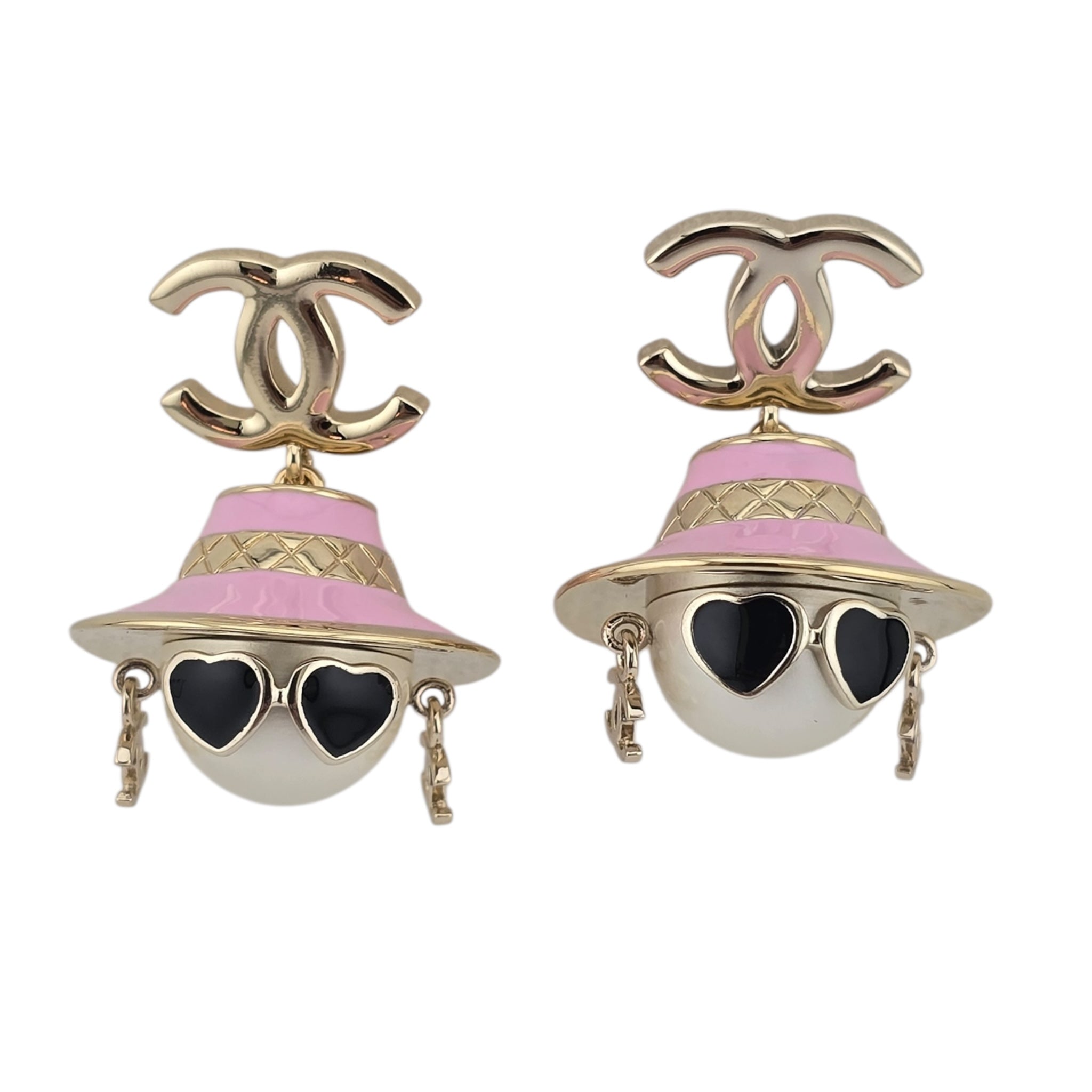 Chanel CC Robot Gabrielle Doll Pink Earrings 25B CHANEL
