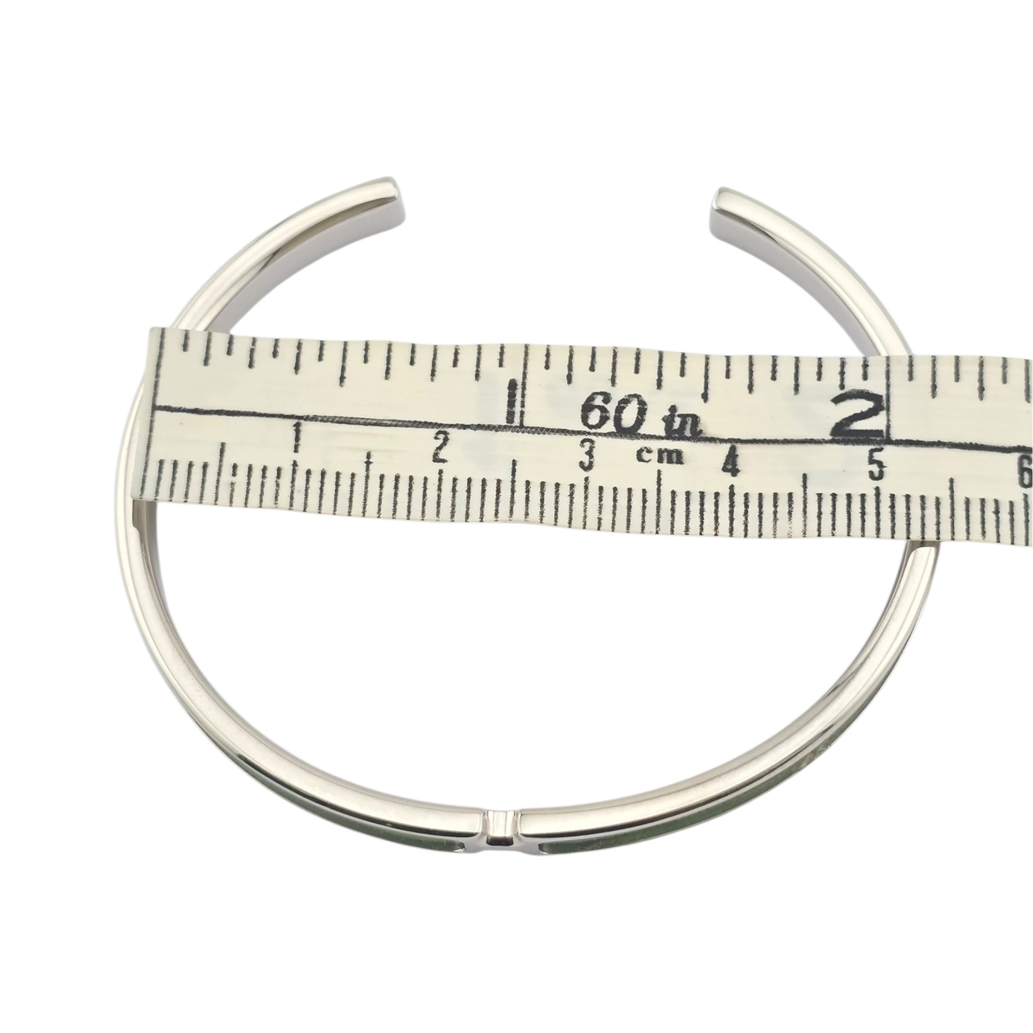 Hermes Olympe Palladium White Leather Bracelet HERMES