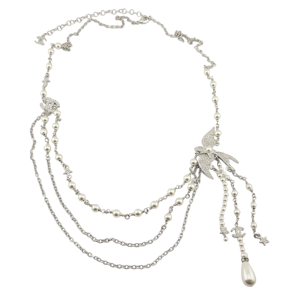 Chanel CC Silver Bird Long Belt / Necklace SS25 CHANEL