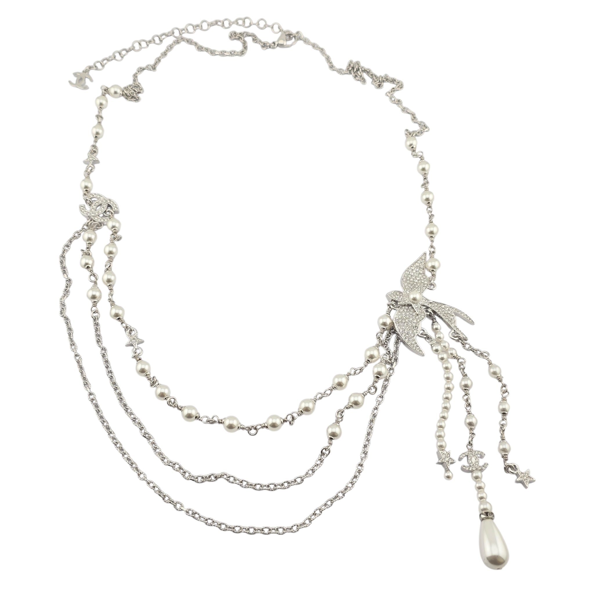 Chanel CC Silver Bird Long Belt / Necklace SS25 CHANEL