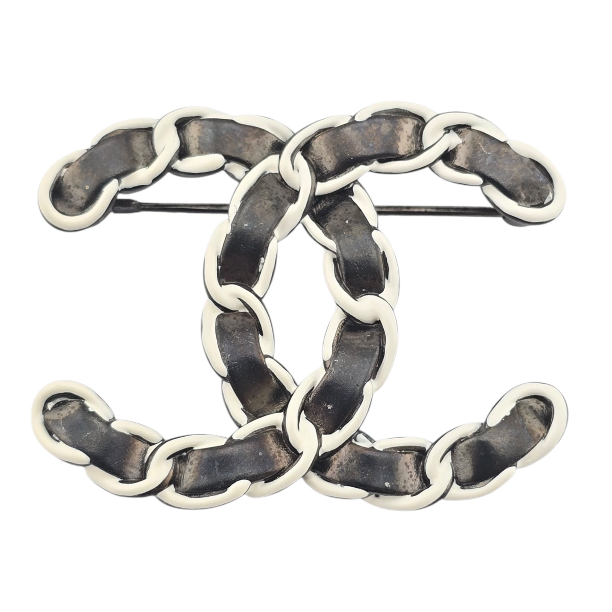 Chanel Metallic Lambskin Chain CC Brooch 2022 CHANEL