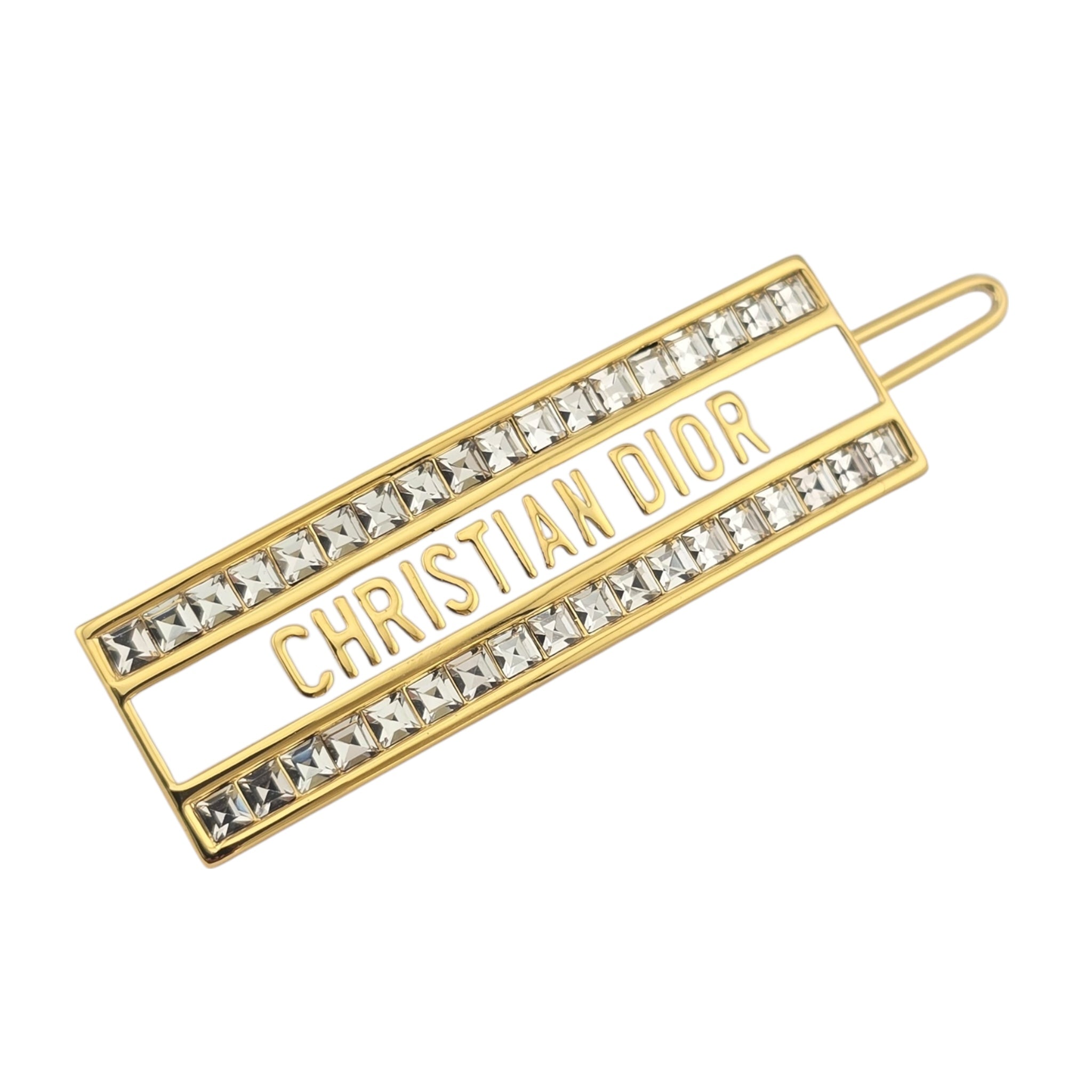 Christian Night Dior Code White Enamel Hair Barrette DIOR