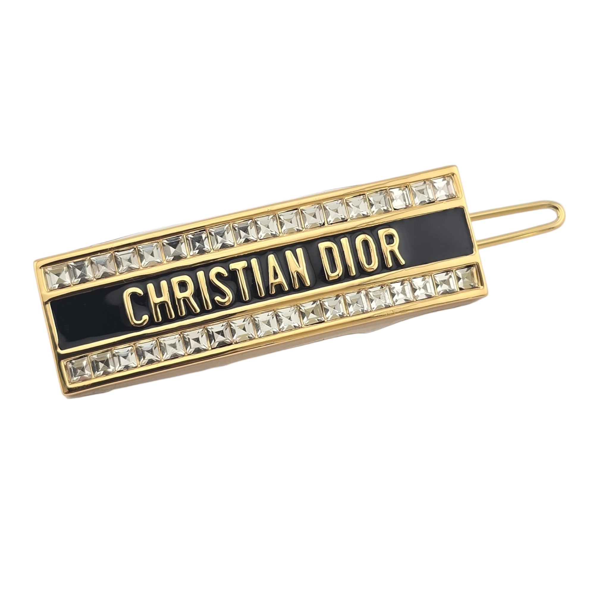 Christian Dior Night Code Black Enamel Hair Barrette DIOR