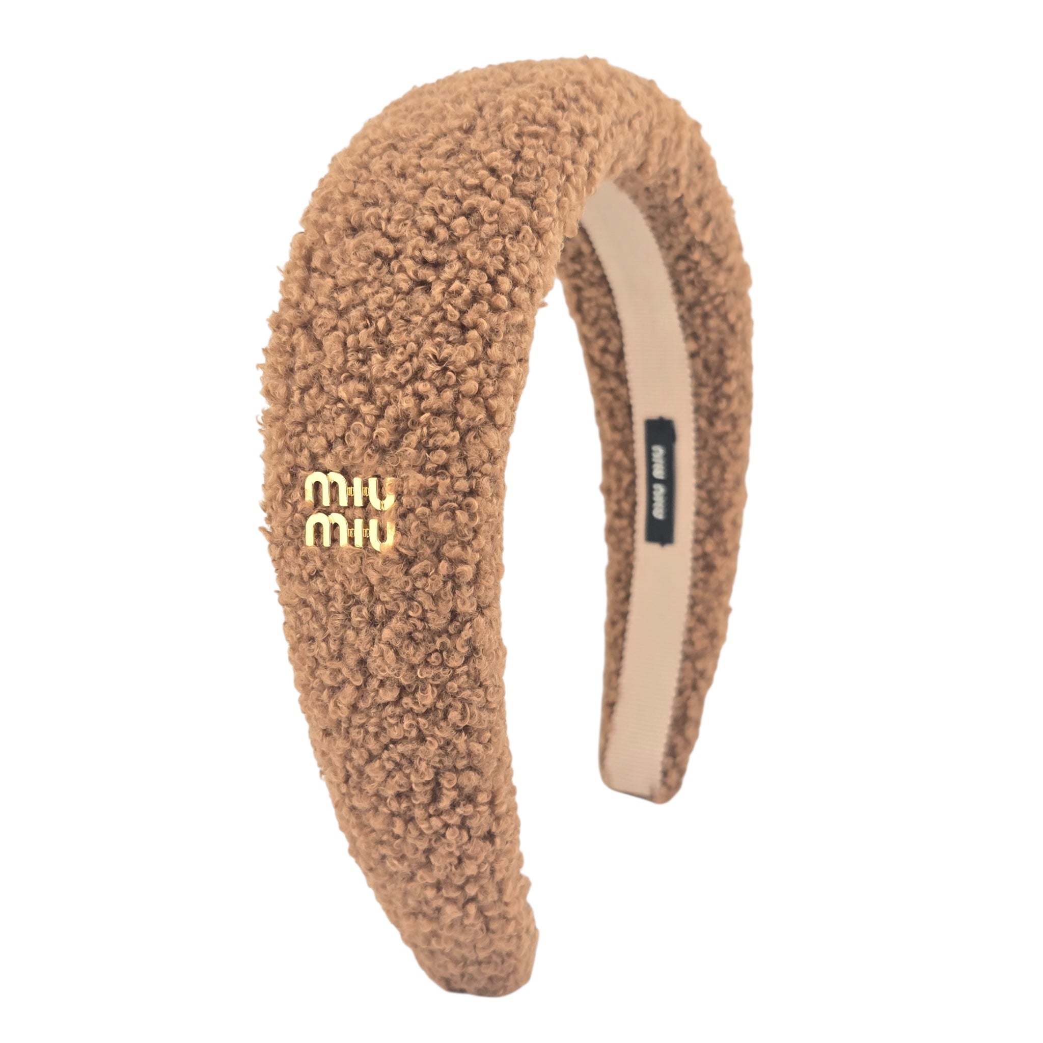Miu Miu Shearling Logo Headband MIU MIU