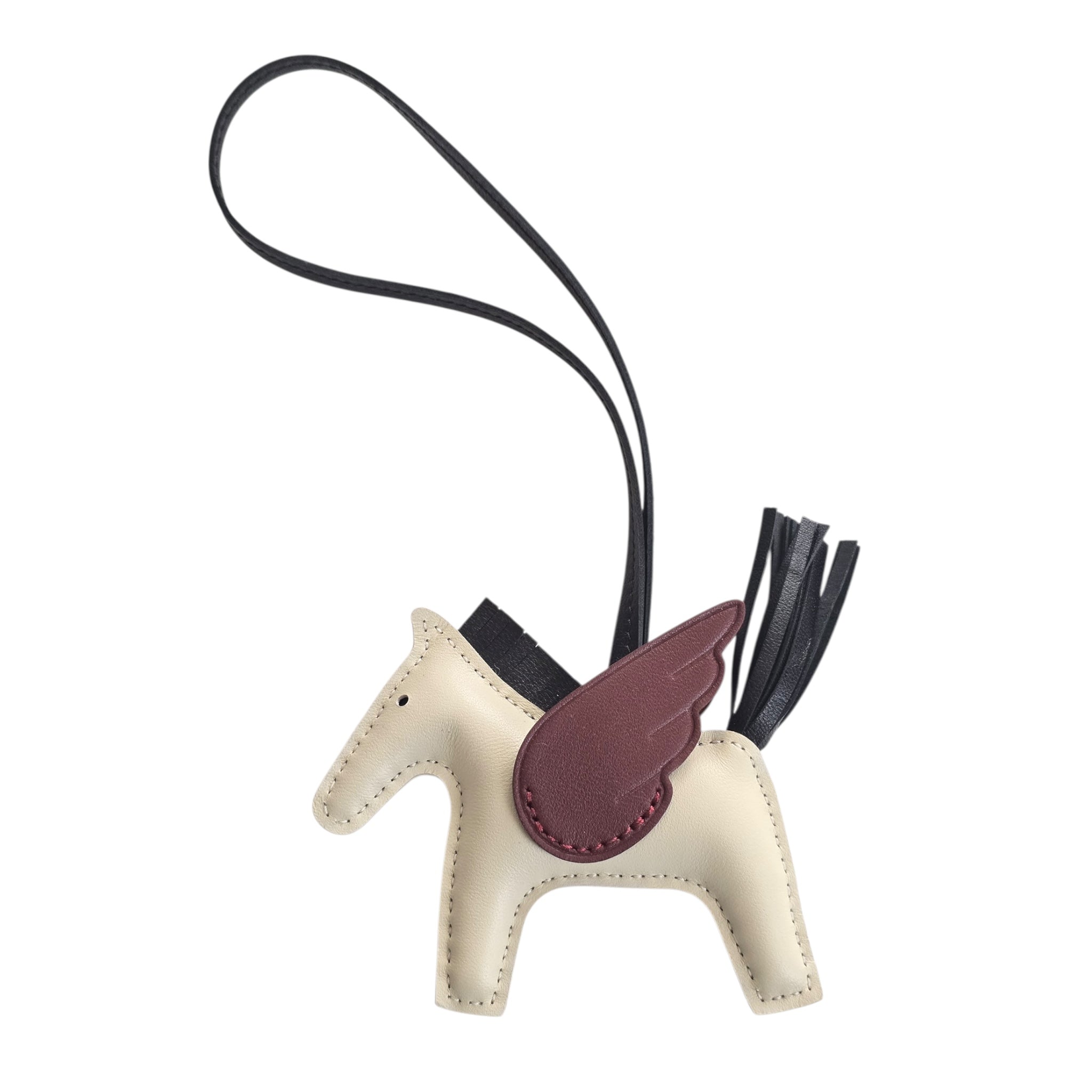 Hermes Rodeo Pegase PM Bag Charm Black/Craie/Rouge H HERMES