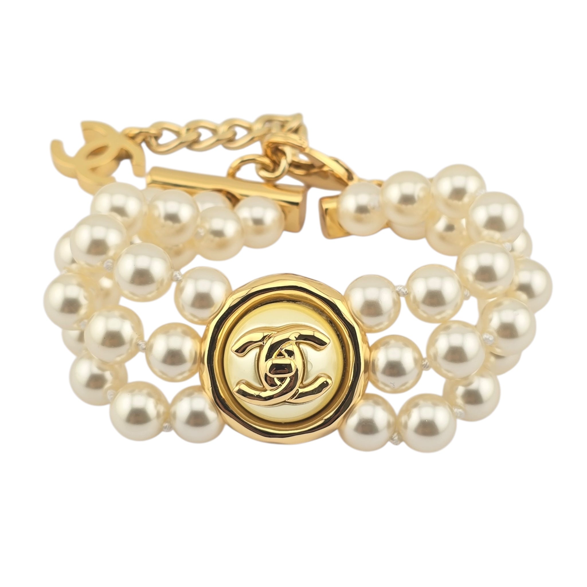 Chanel CC Faux Pearl Turnlock Bracelet 2024 CHANEL