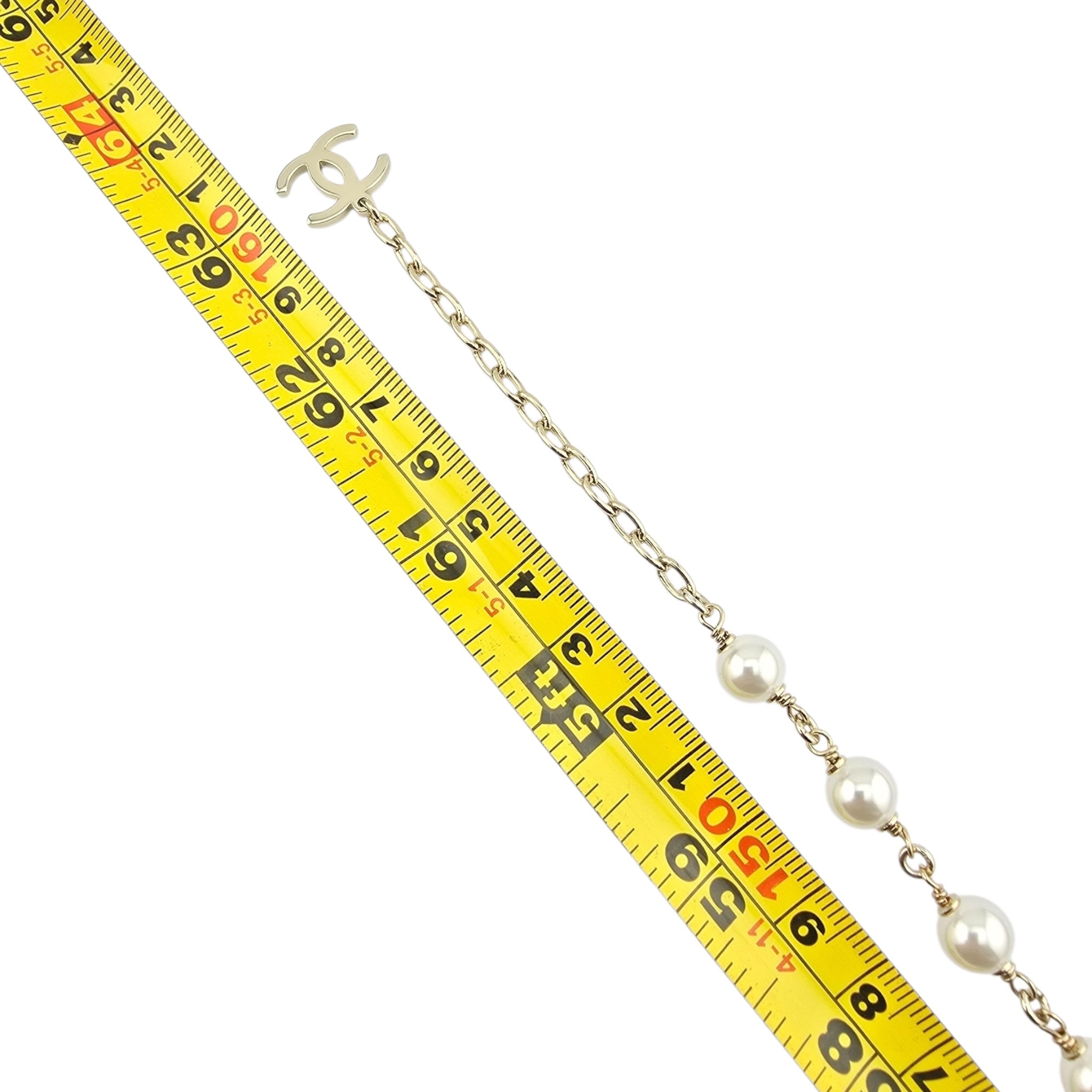 Chanel CC Faux Pearl Gold Long Necklace 2026