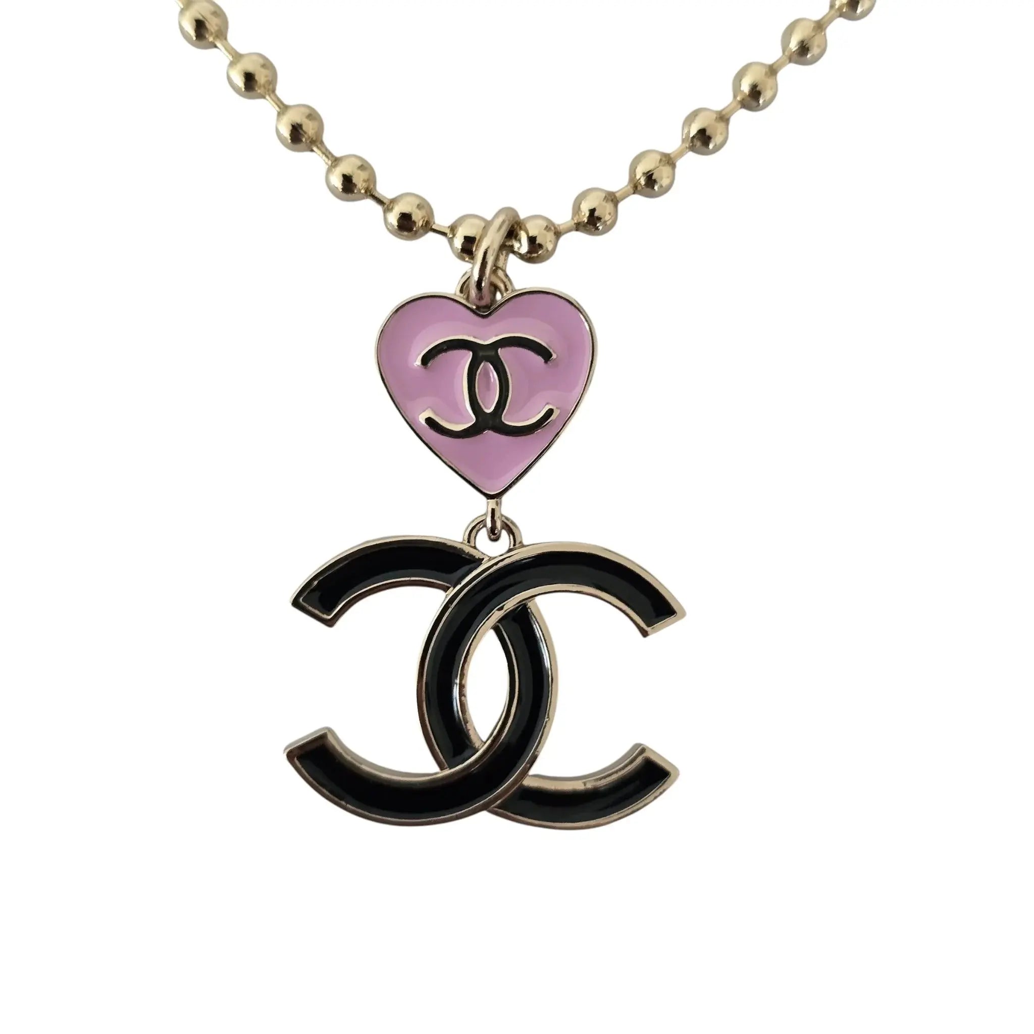 Chanel CC Pink Heart Pendant Necklace 2024 CHANEL