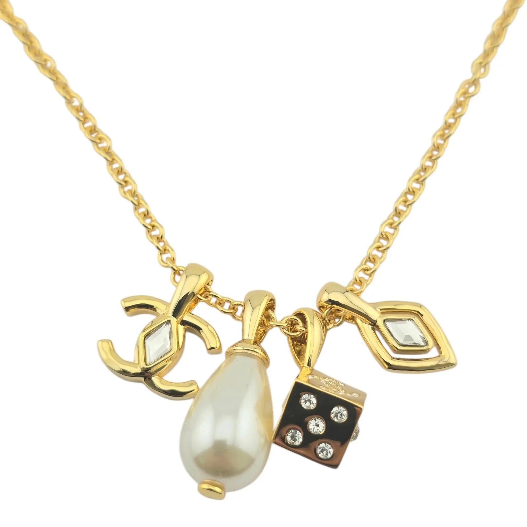 hanel CC Charms Gold Necklace 2023 CHANEL