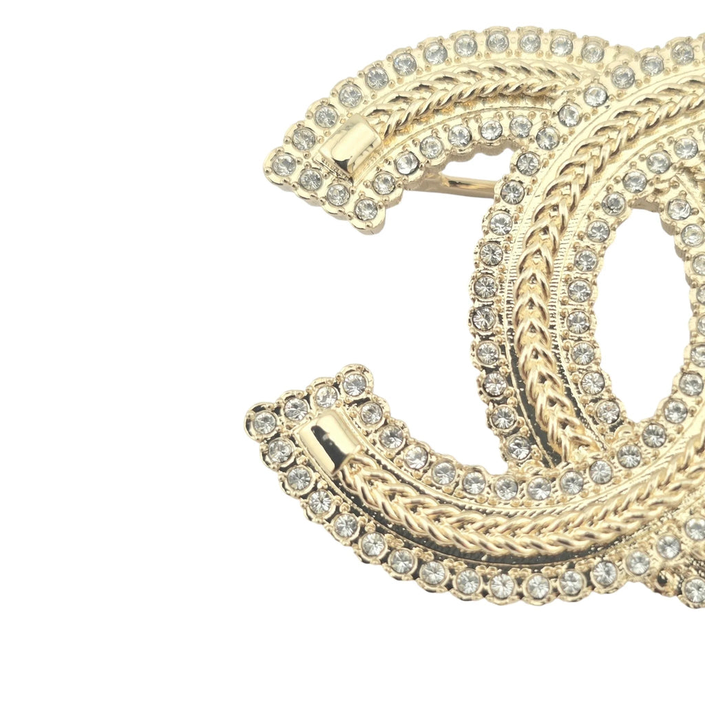 Chanel CC Gold Crystals Brooch 2024 CHANEL