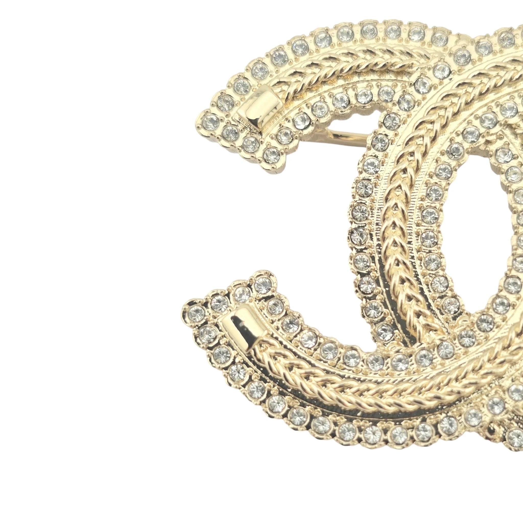 Chanel CC Gold Crystals Brooch 2024 CHANEL