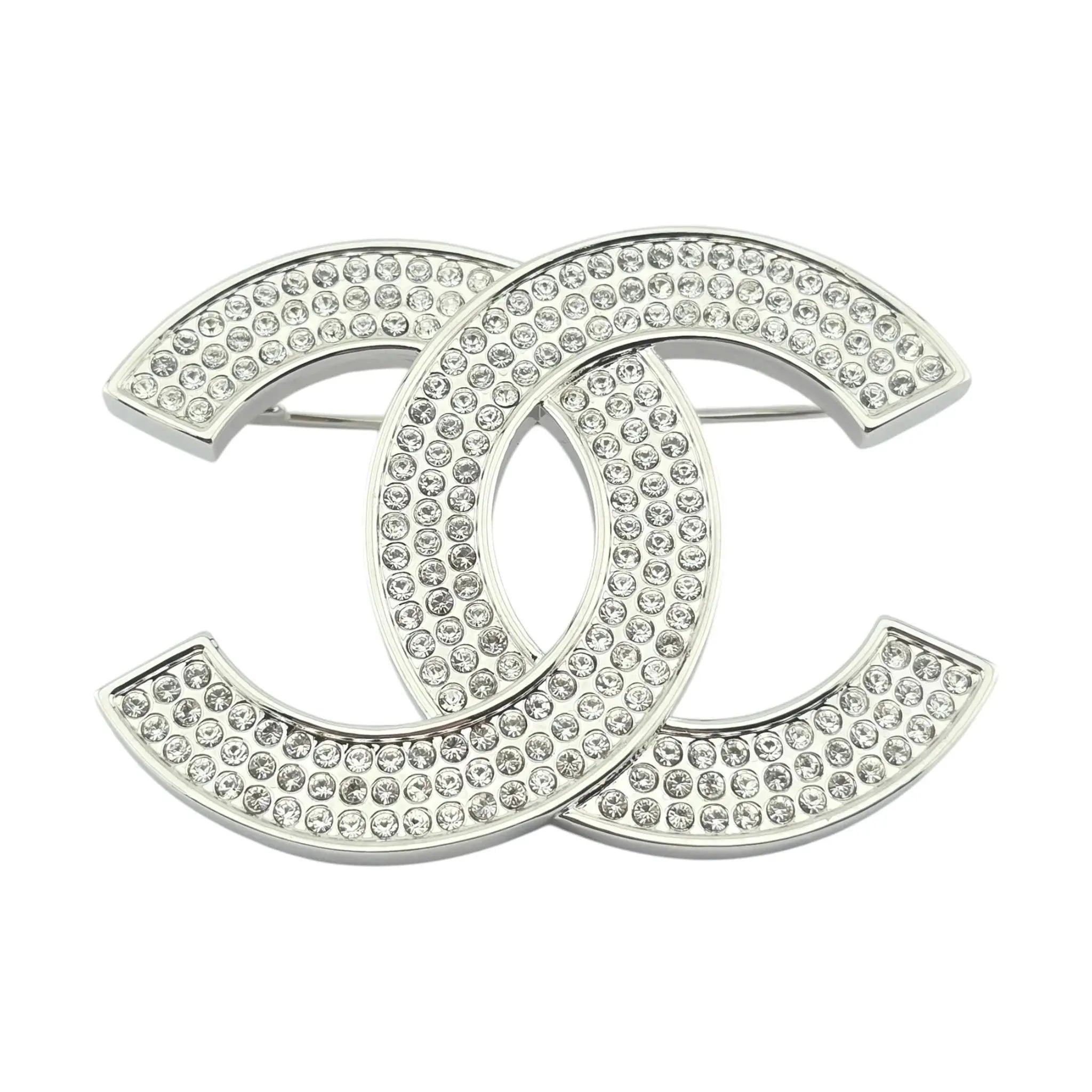 Chanel CC Silver Crystals Brooch 2025 CHANEL