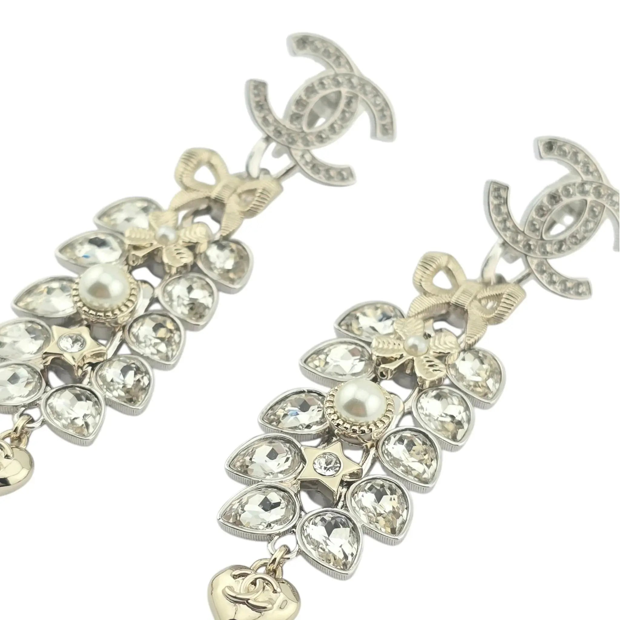 Chanel CC Crystal Leaf Clip On Earrings 2025 CHANEL