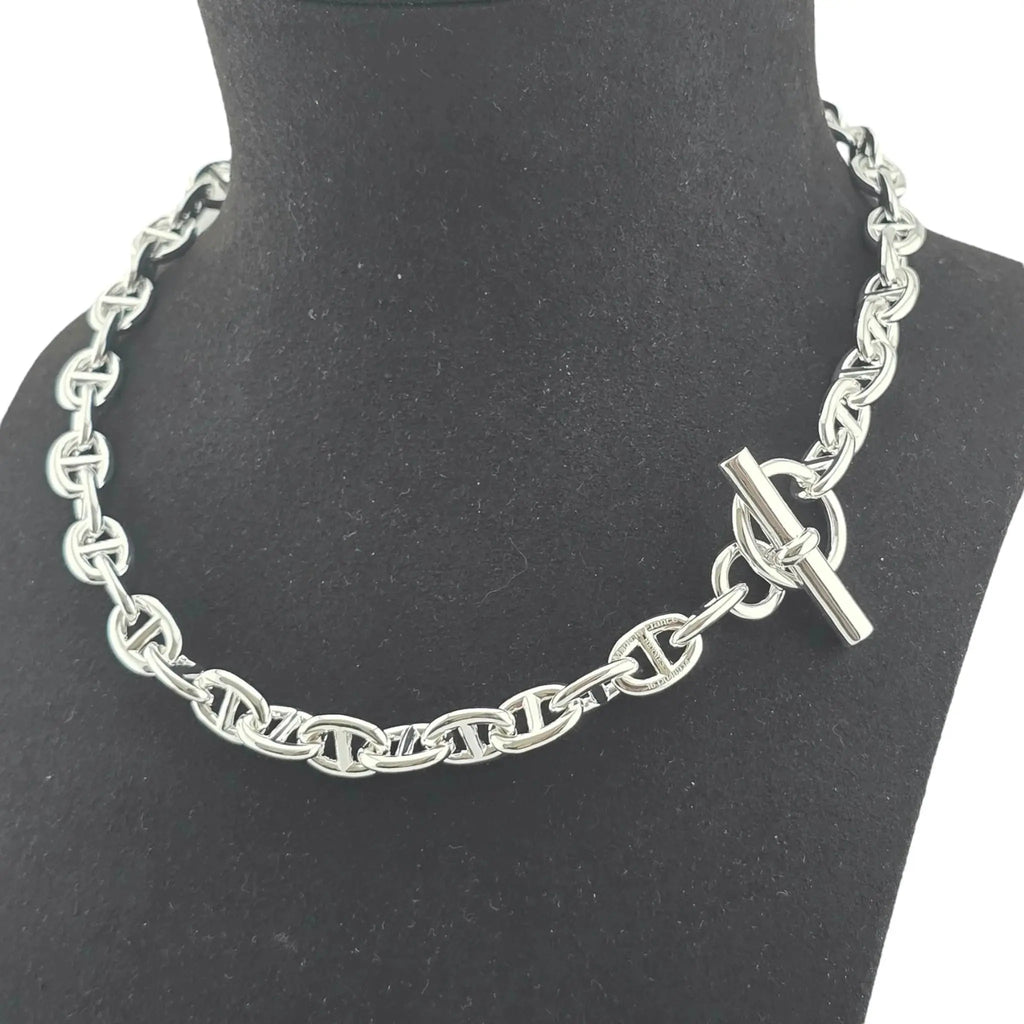 Hermes Chaine d'Ancre Necklace Silver Small Model HERMES