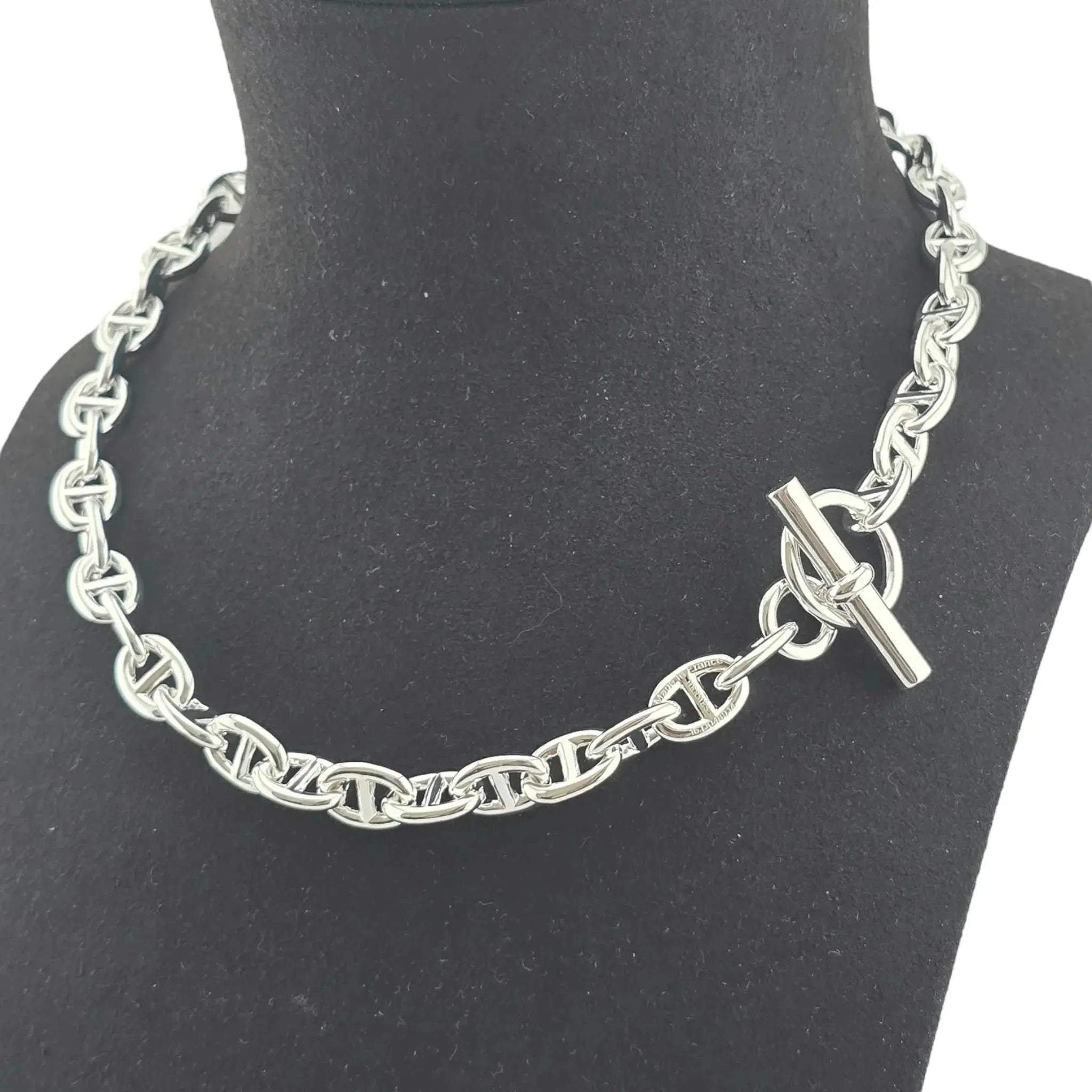 Hermes Chaine d'Ancre Necklace Silver Small Model HERMES