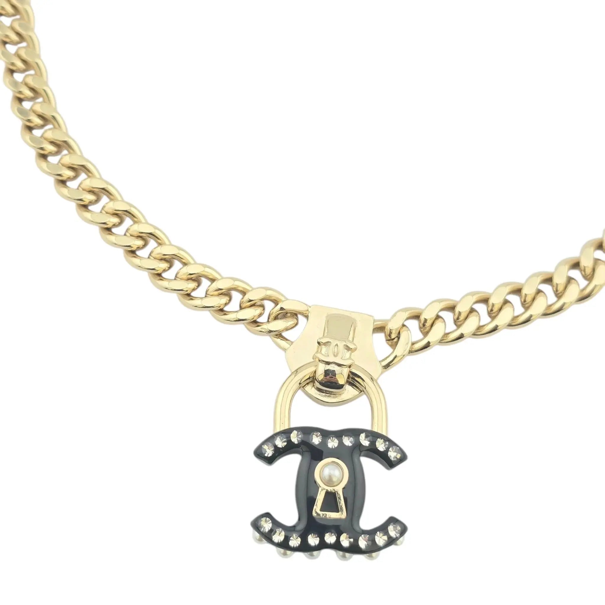 Chanel CC Crystal Padlock Necklace 2022 CHANEL