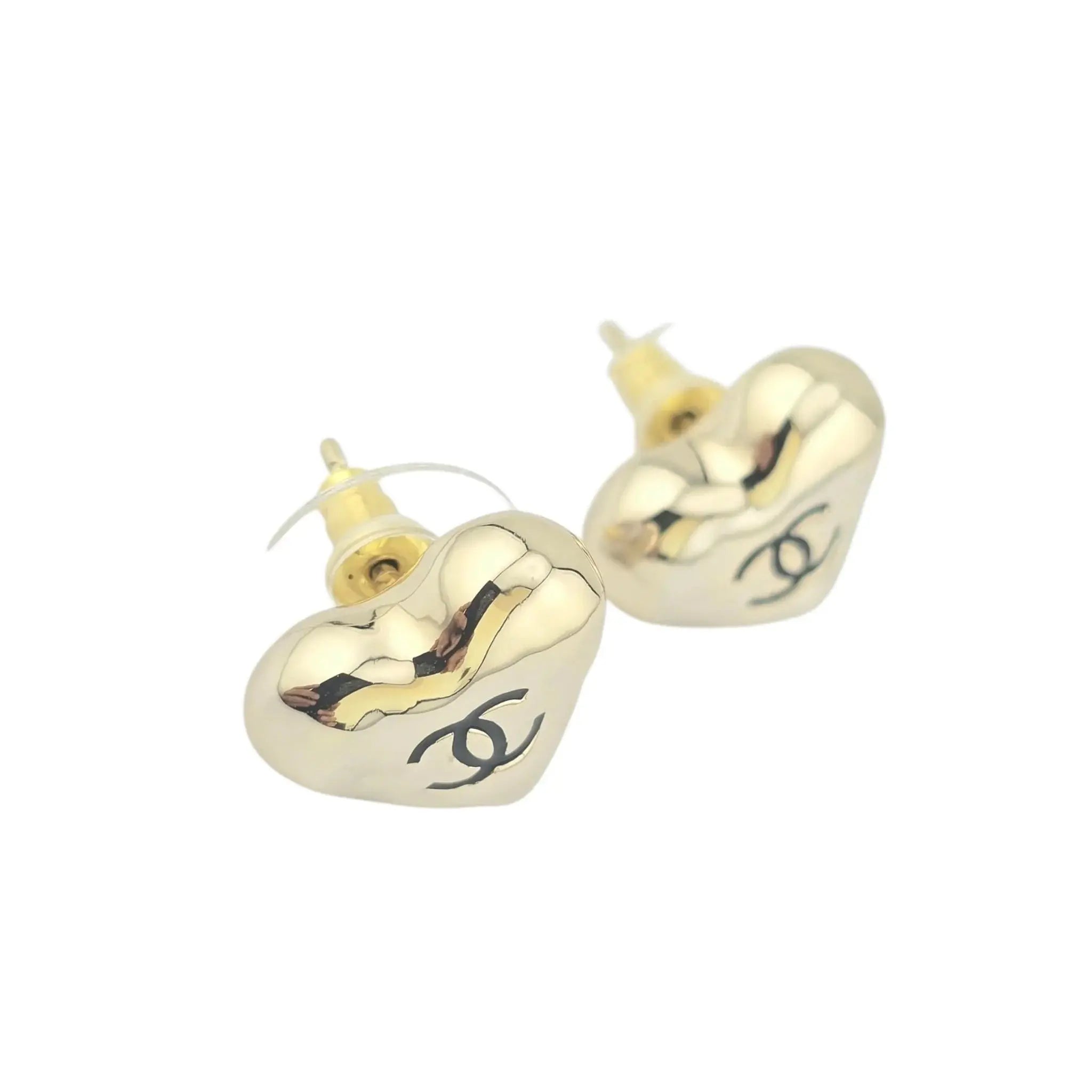 Chanel CC Heart Stud Earrings B22 CHANEL