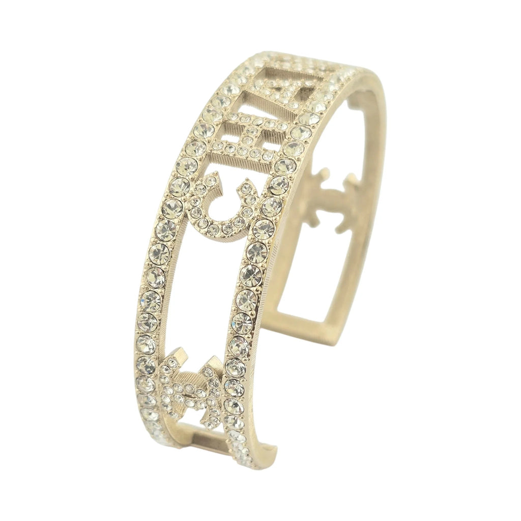 Chanel Crystal CC Logo Bangle 2024 CHANEL