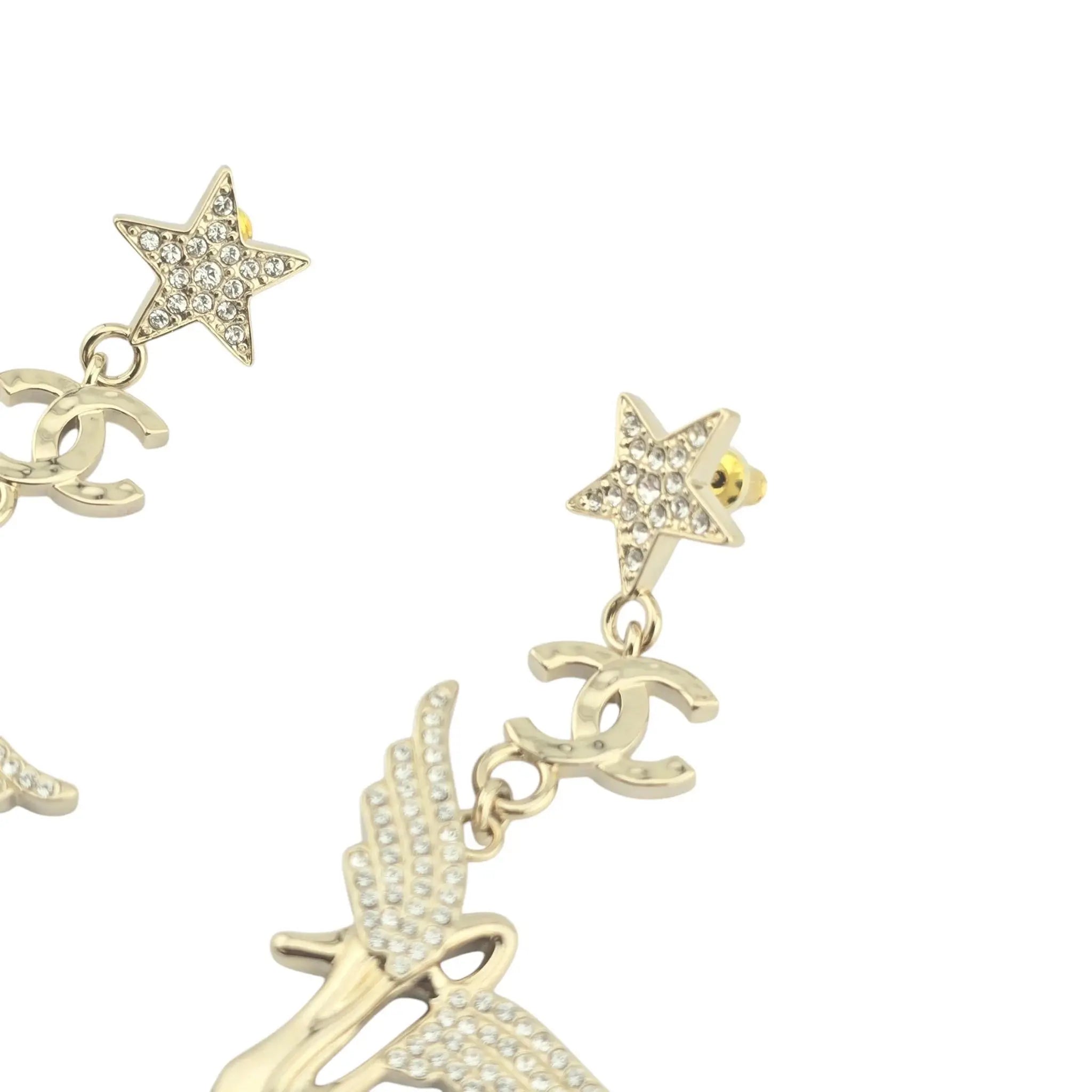 Chanel CC Drop Earrings Heel Wings 2023 CHANEL