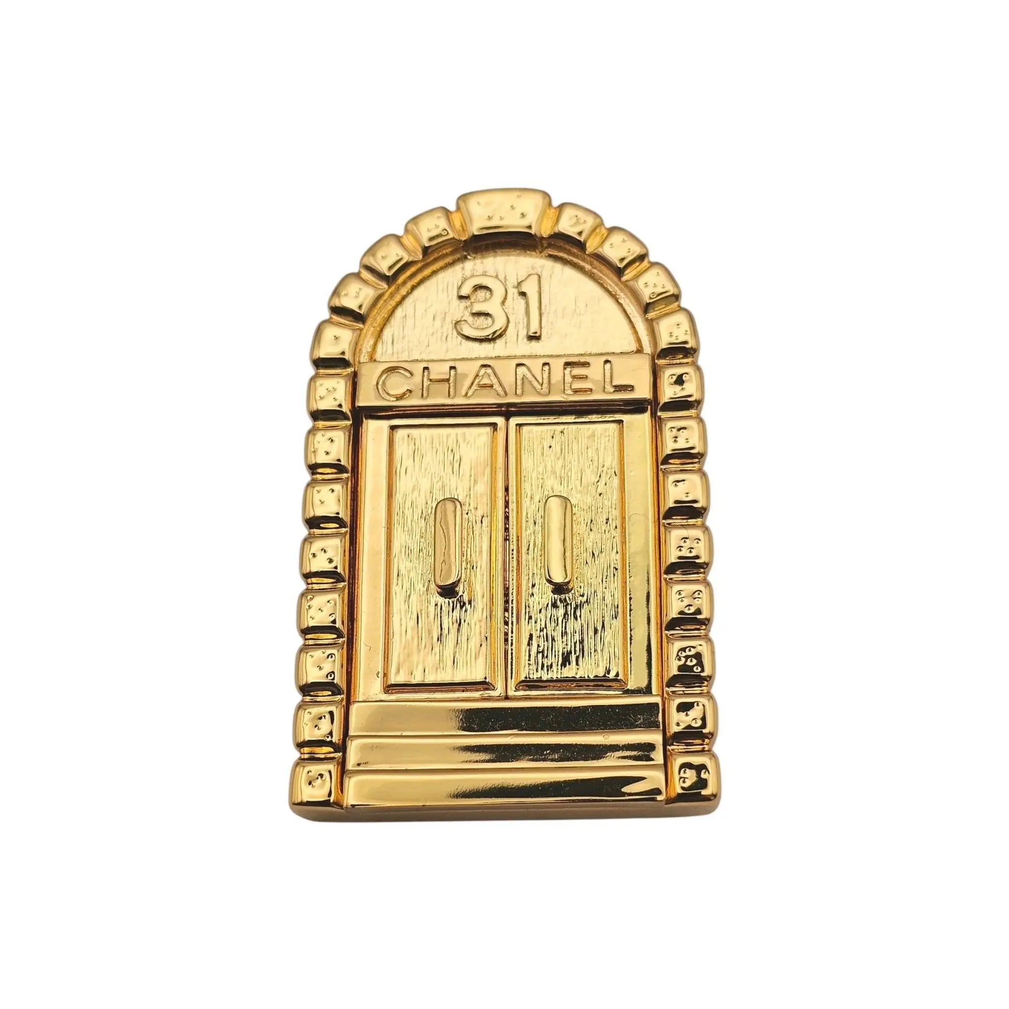 Chanel CC 31 Rue Cambon Door Brooch Gold CHANEL
