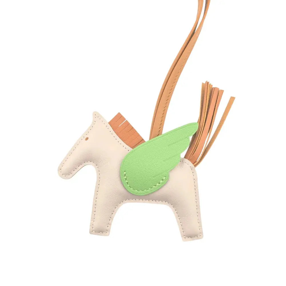 Hermès Pegase Rodeo Bag Charm PM Mauve Pale/Vert Criquet/Gold HERMES