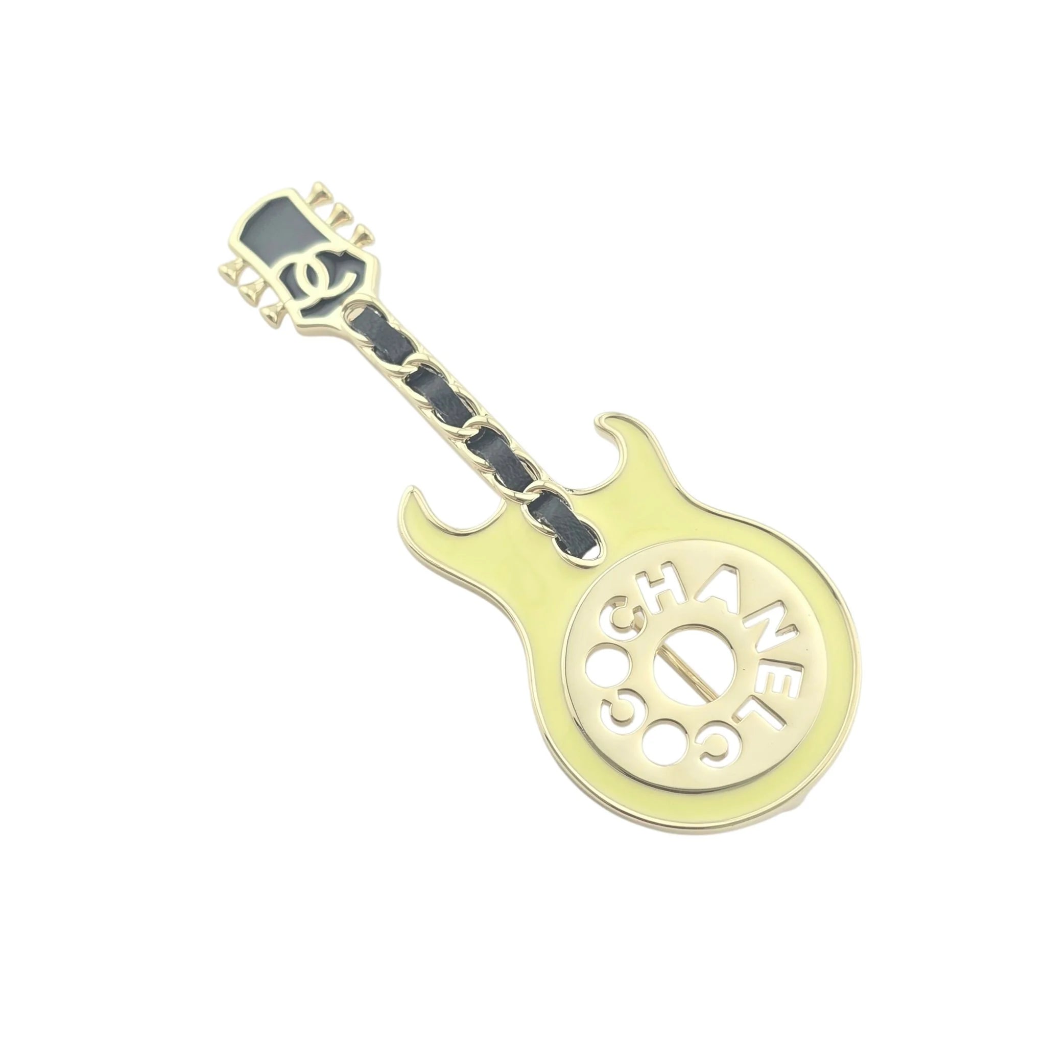 Chanel CC Yellow Gold Guitar Brooch 2024 CHANEL